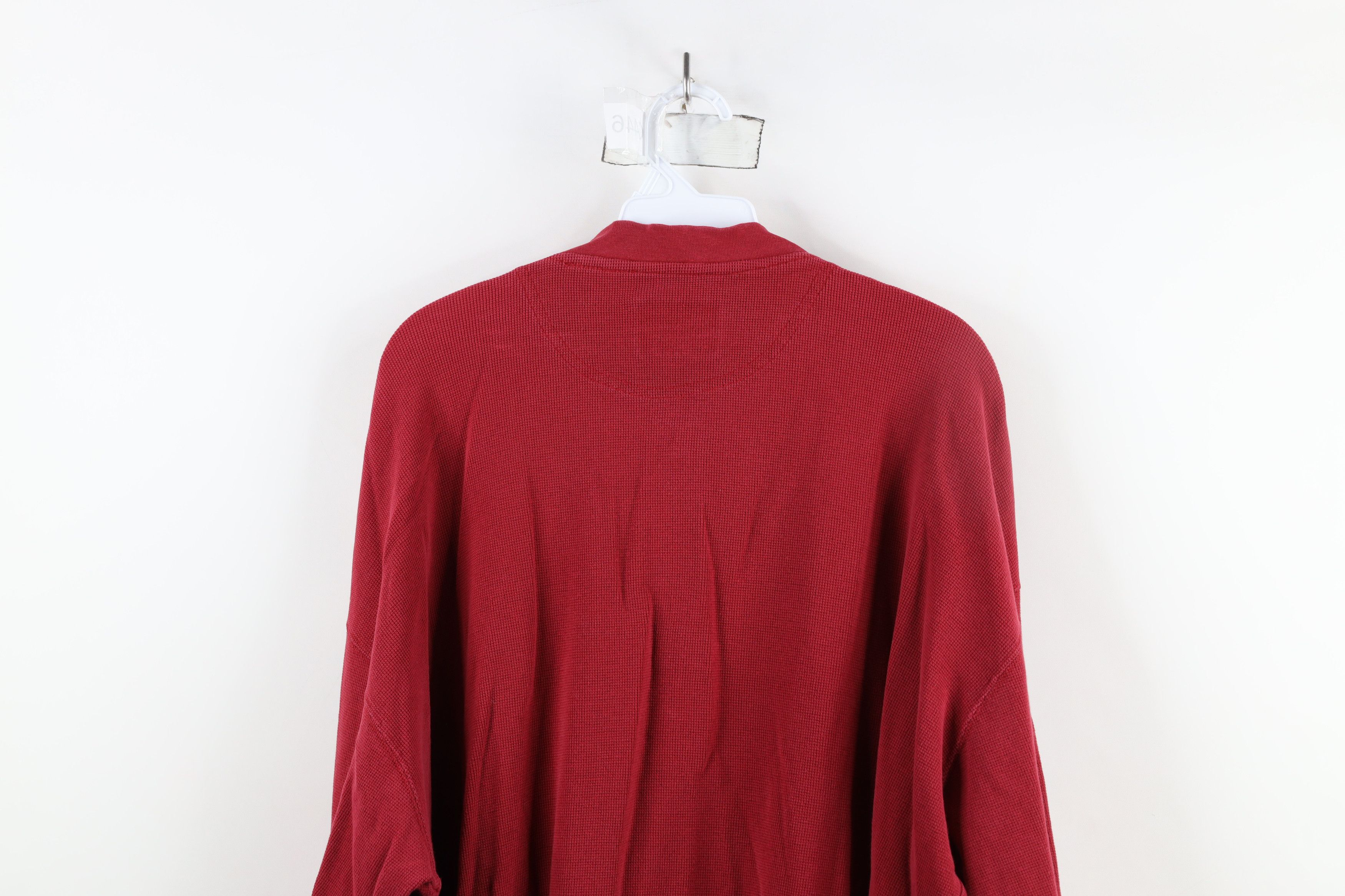 Vintage × Woolrich Woolen Mills Vintage 90s Woolrich Thermal Waffle Knit Henley T-Shirt Red Size US XL / EU 56 / 4 - 13 Thumbnail