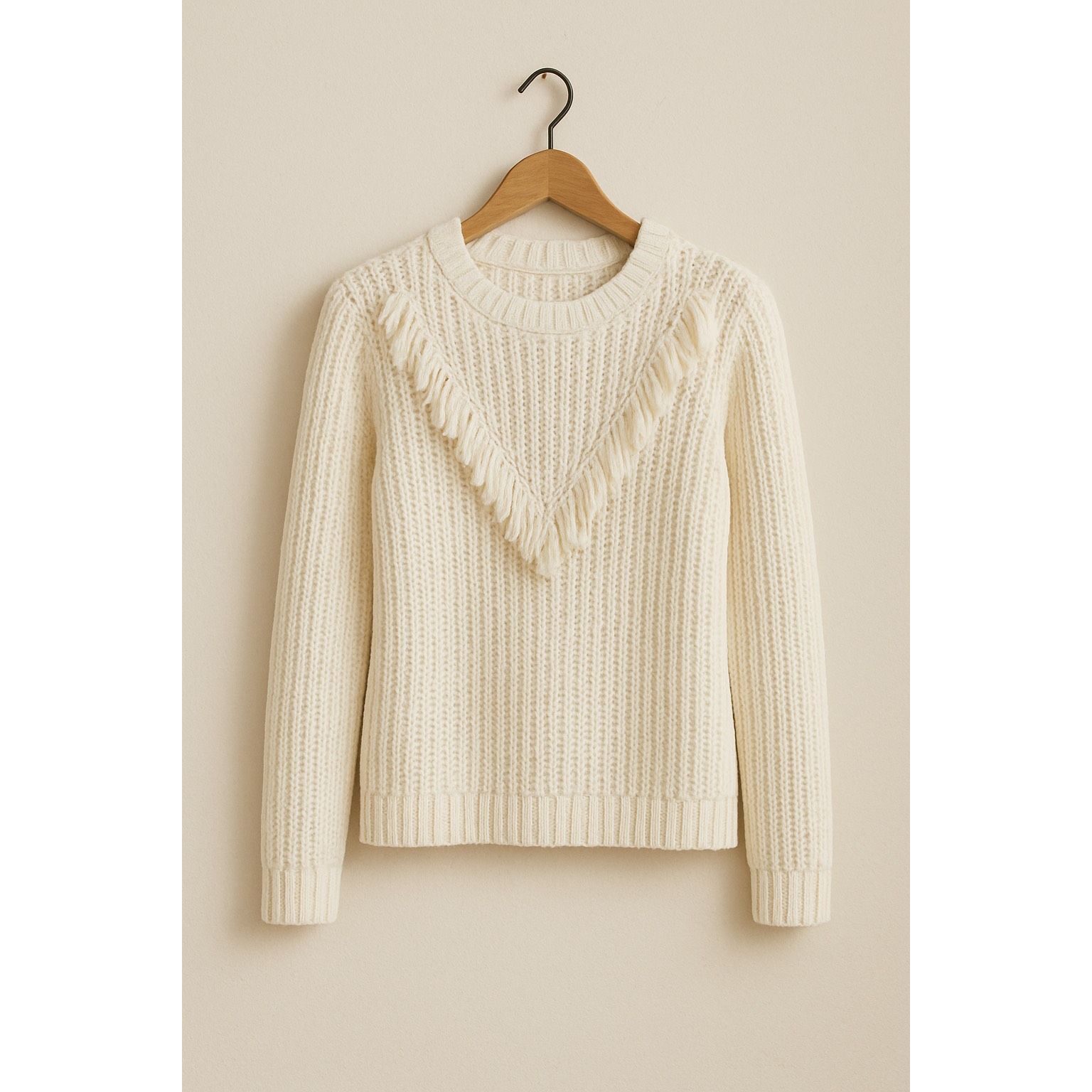 Other Tularosa White Fringe Knit Sweater XS – Cotton Scoop Neck Size XS / US 0-2 / IT 36-38 - 4 Thumbnail