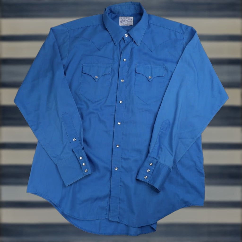 Rockmount Ranch Wear VINTAGE Rockmount Ranch Wear Pearl Snap Western Shirt XL Men Blue Size US XL / EU 56 / 4 - 1 Thumbnail
