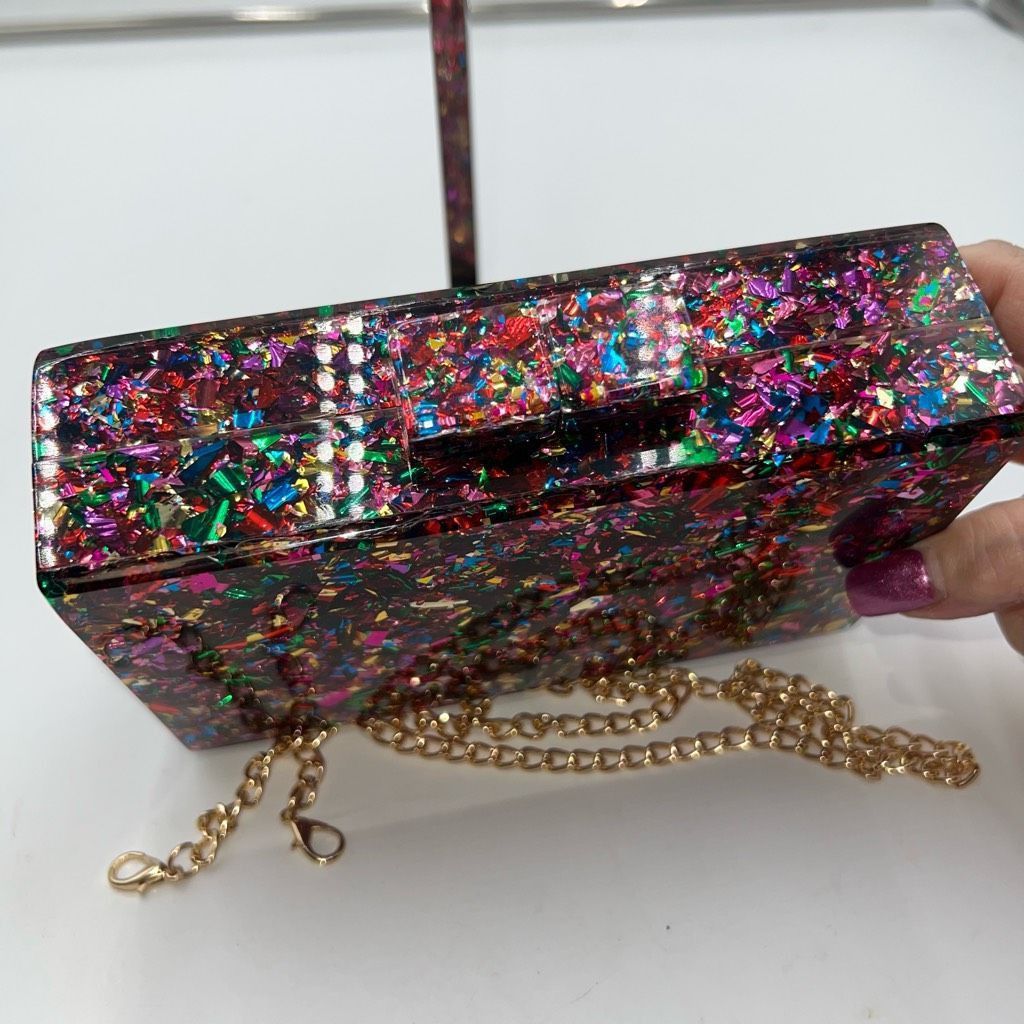 Other Confetti Acrylic Magnetic Clasp Clutch/Chain Shoulder bag Size ONE SIZE - 4 Thumbnail