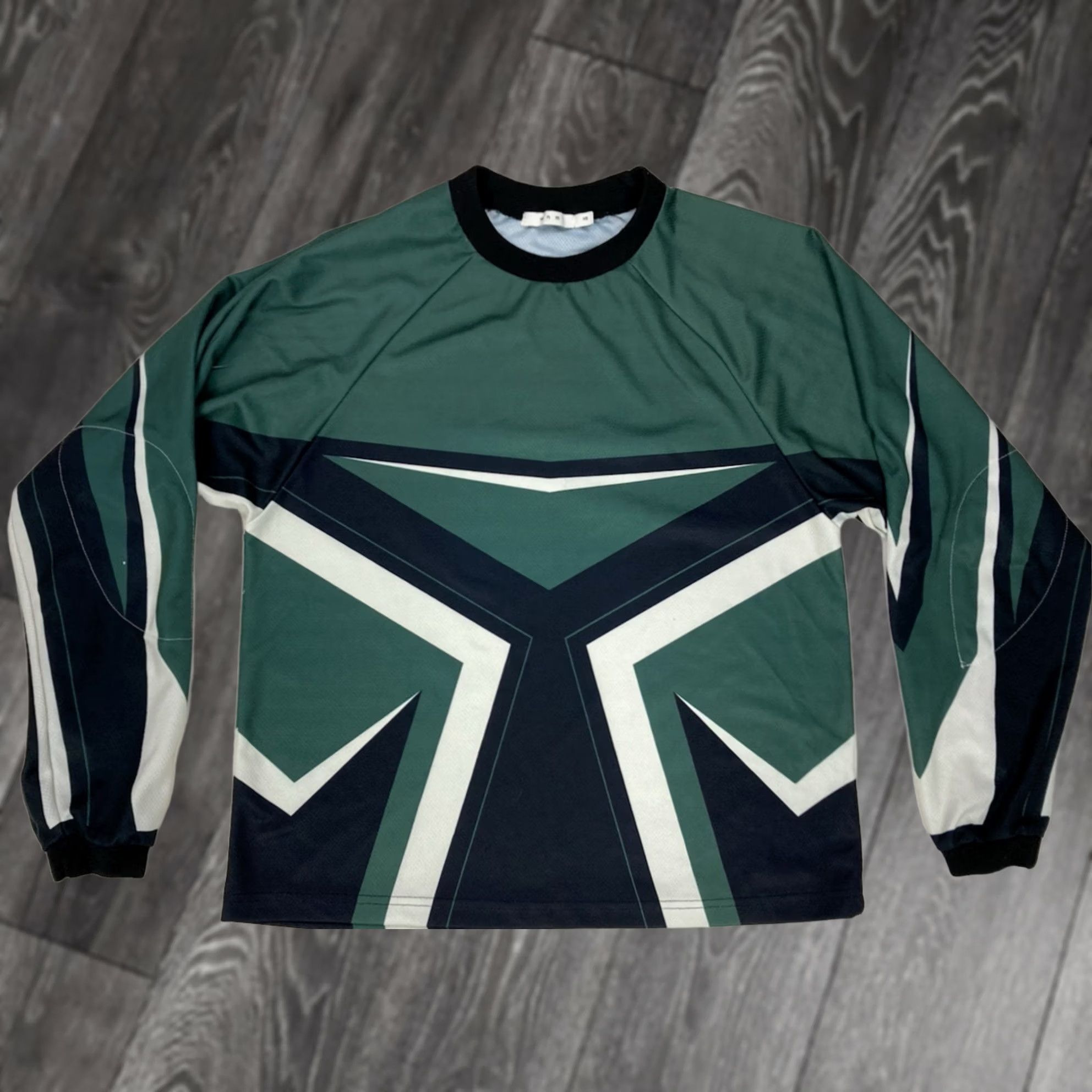 MNML MNML Moto Racing Jersey T-Shirt Men XS Green Long Sleeve} Size US XS / EU 42 / 0 - 1 Thumbnail