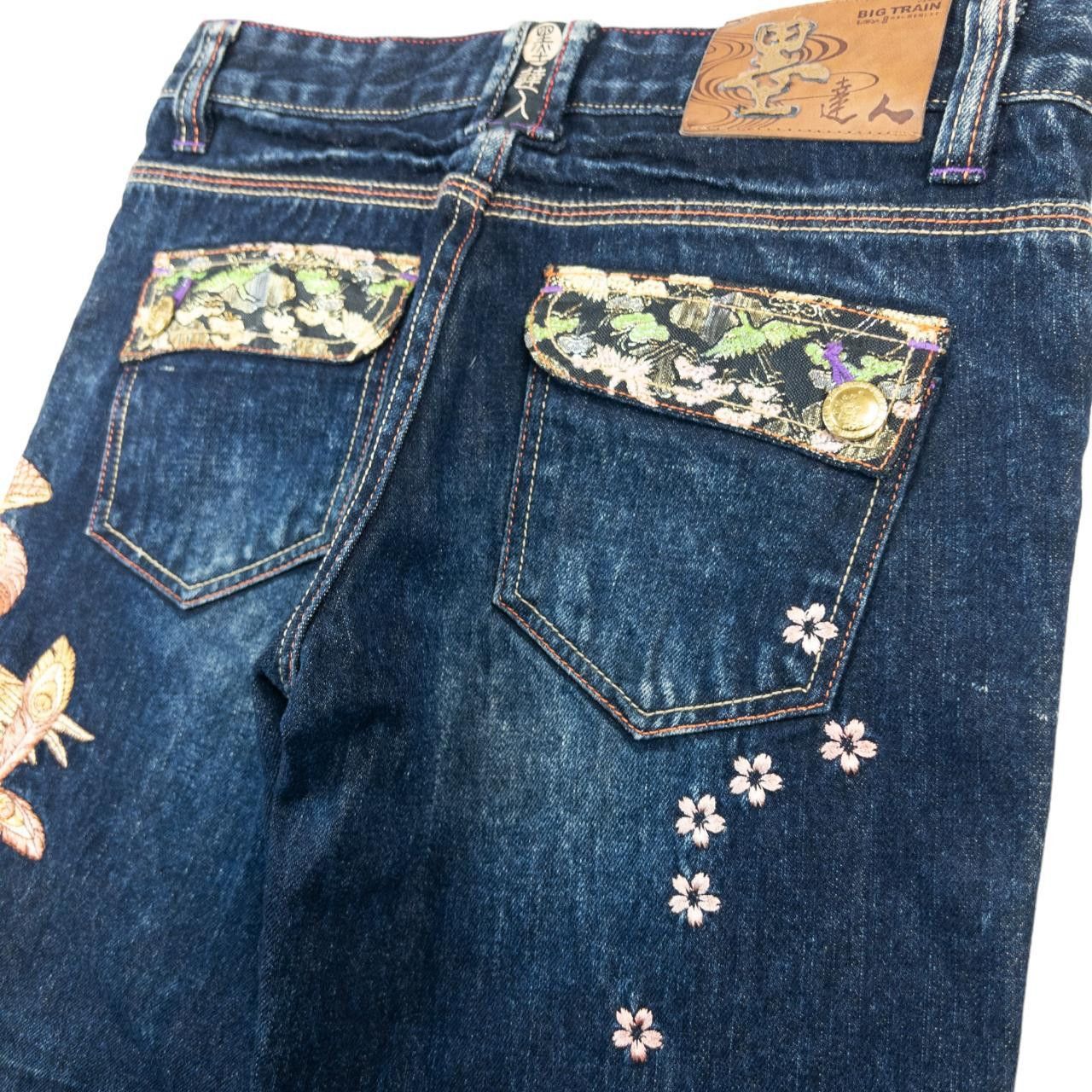 Other Vintage Big Train Japanese Embroidered Denim Jeans Size W31 Size 31" - 5 Thumbnail