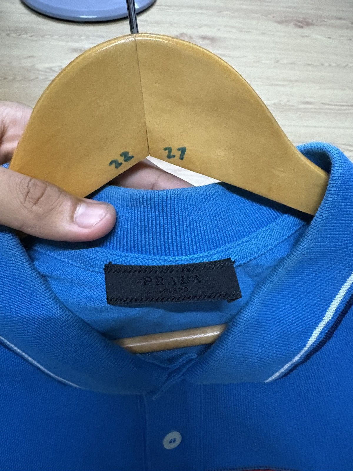 Prada × Vintage 💥 PRADA POLO SJJ887 BLUE 💥 Size US L / EU 52-54 / 3 - 3 Thumbnail