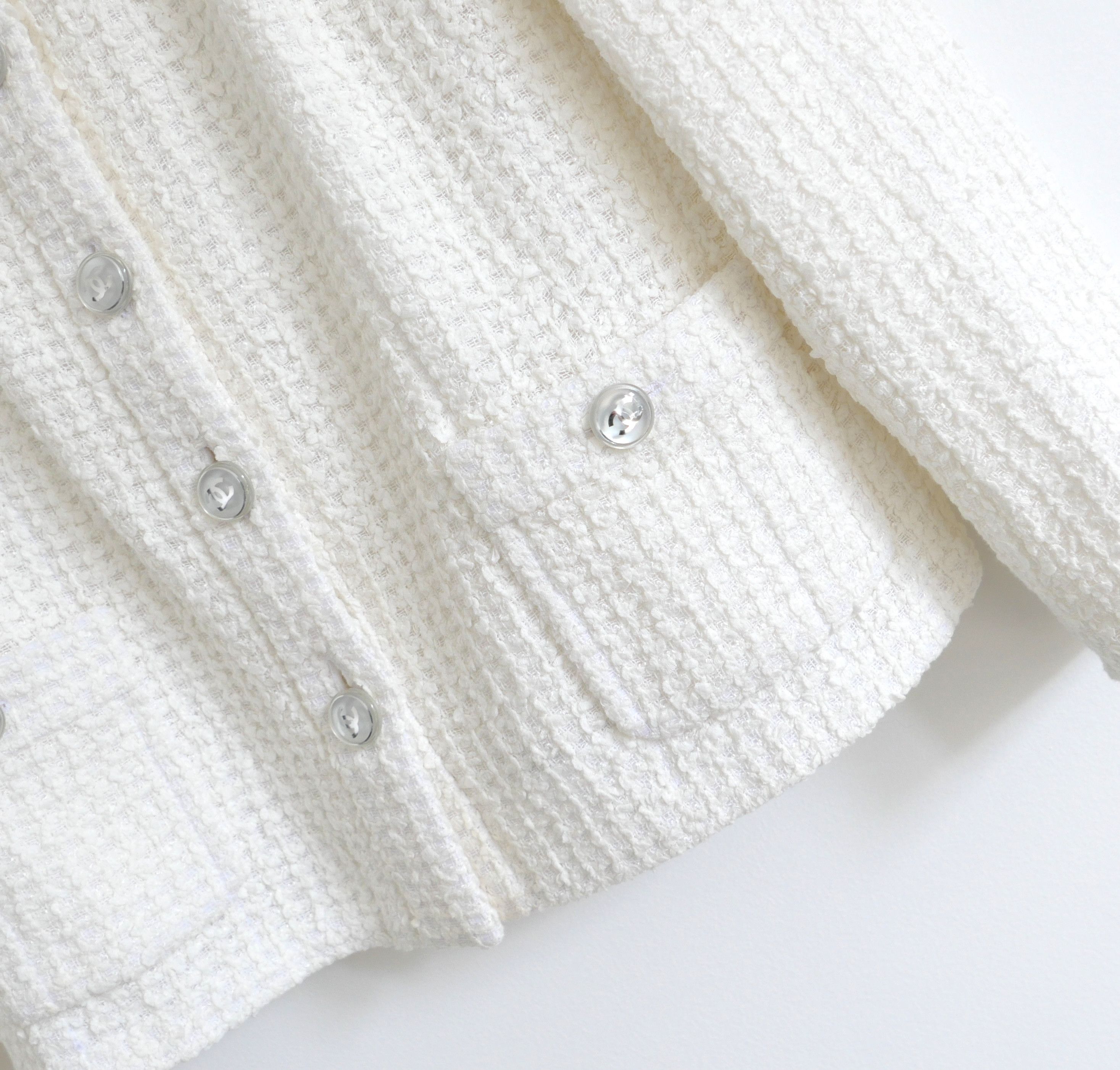 Chanel Chanel White Tweed Jacket 23P 2023 Pre Spring-Summer Size M / US 6-8 / IT 42-44 - 3 Thumbnail