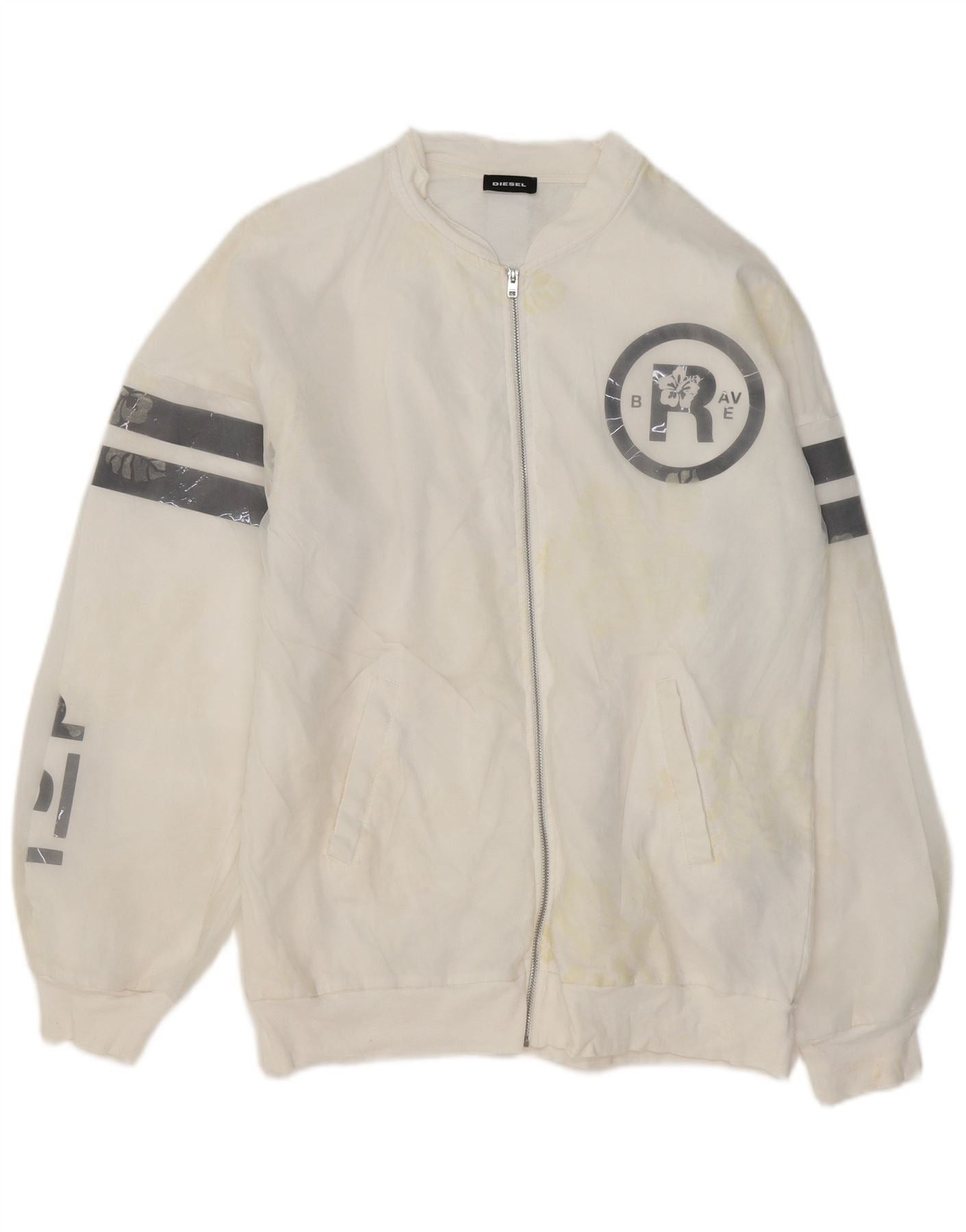 Diesel Boys Graphic Tracksuit Top Jacket 15-16 Years White Polyeste Size M / US 6-8 / IT 42-44 - 1 Thumbnail