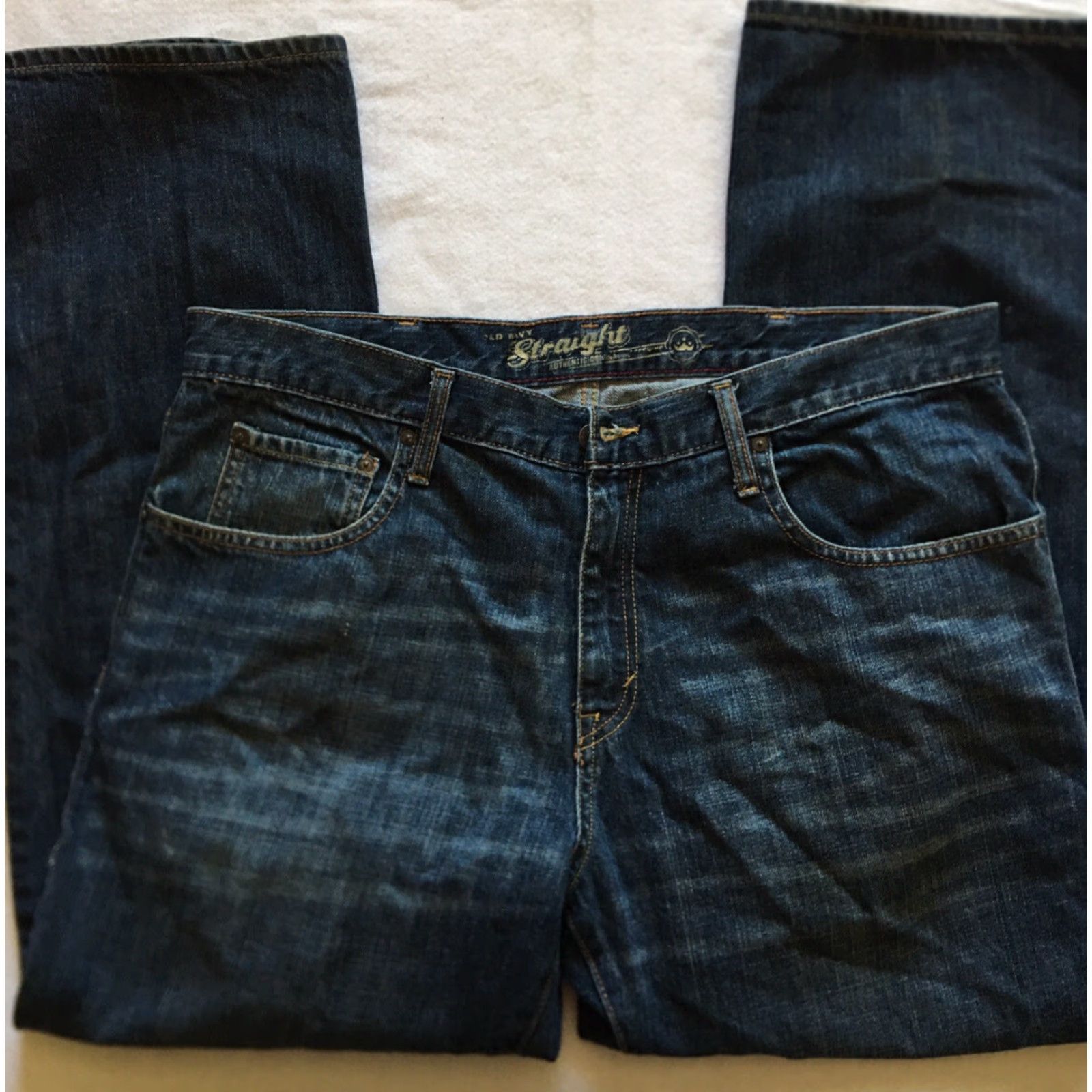 Old Navy Old Navy Jeans Men’s 38x30 Straight Denim Blue Regular Mid Rise 5-Pocket Zip Machine Washable Size US 38 / EU 54 - 4 Thumbnail