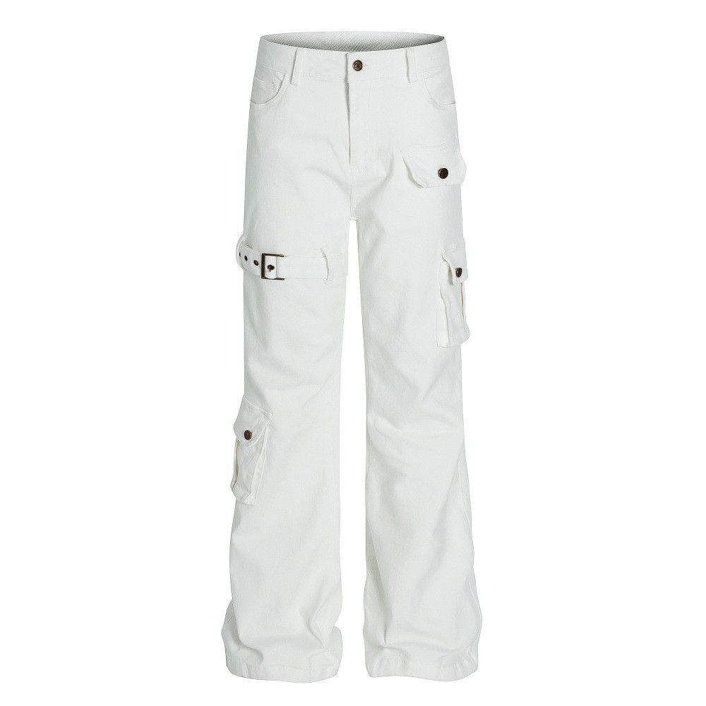 Vintage Men's multi-pocket workwear flared pants with laces Size US 32 / EU 48 - 1 Thumbnail