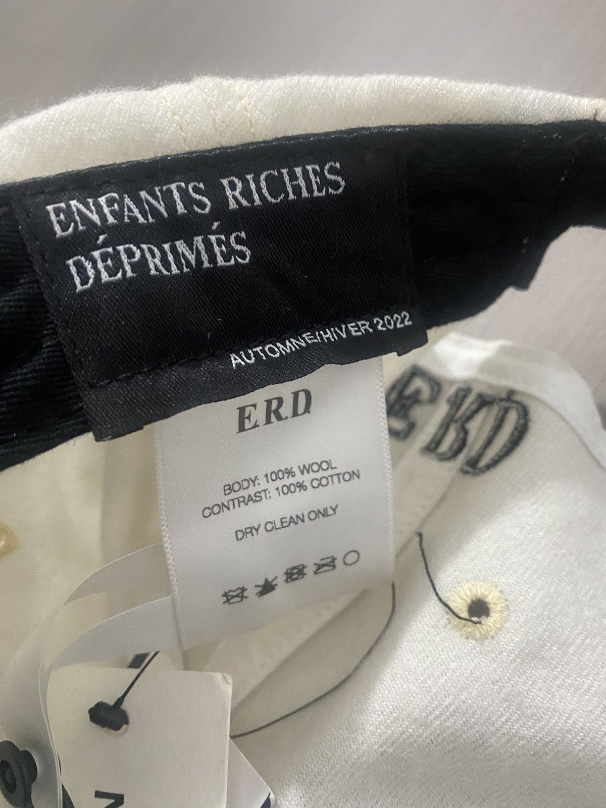 希少！Enfants Riches Deprimes ERD 22FW Enfants Riches Deprimes Gray Oceanic Logo Embroidered Cotton