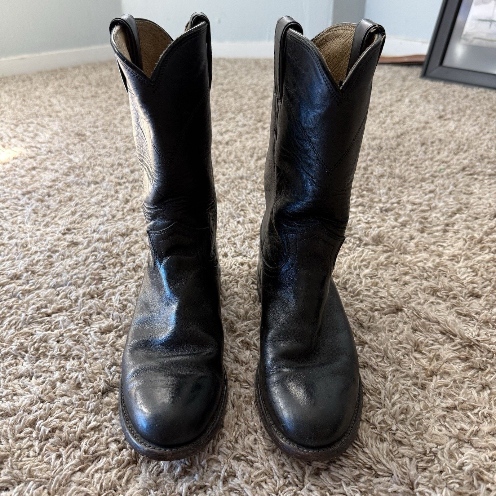 Justin Boots Justin Black Classic Roper Cowboy Boot L3703 Ladies Size 6 B Size US 6 / IT 36 - 2 Thumbnail
