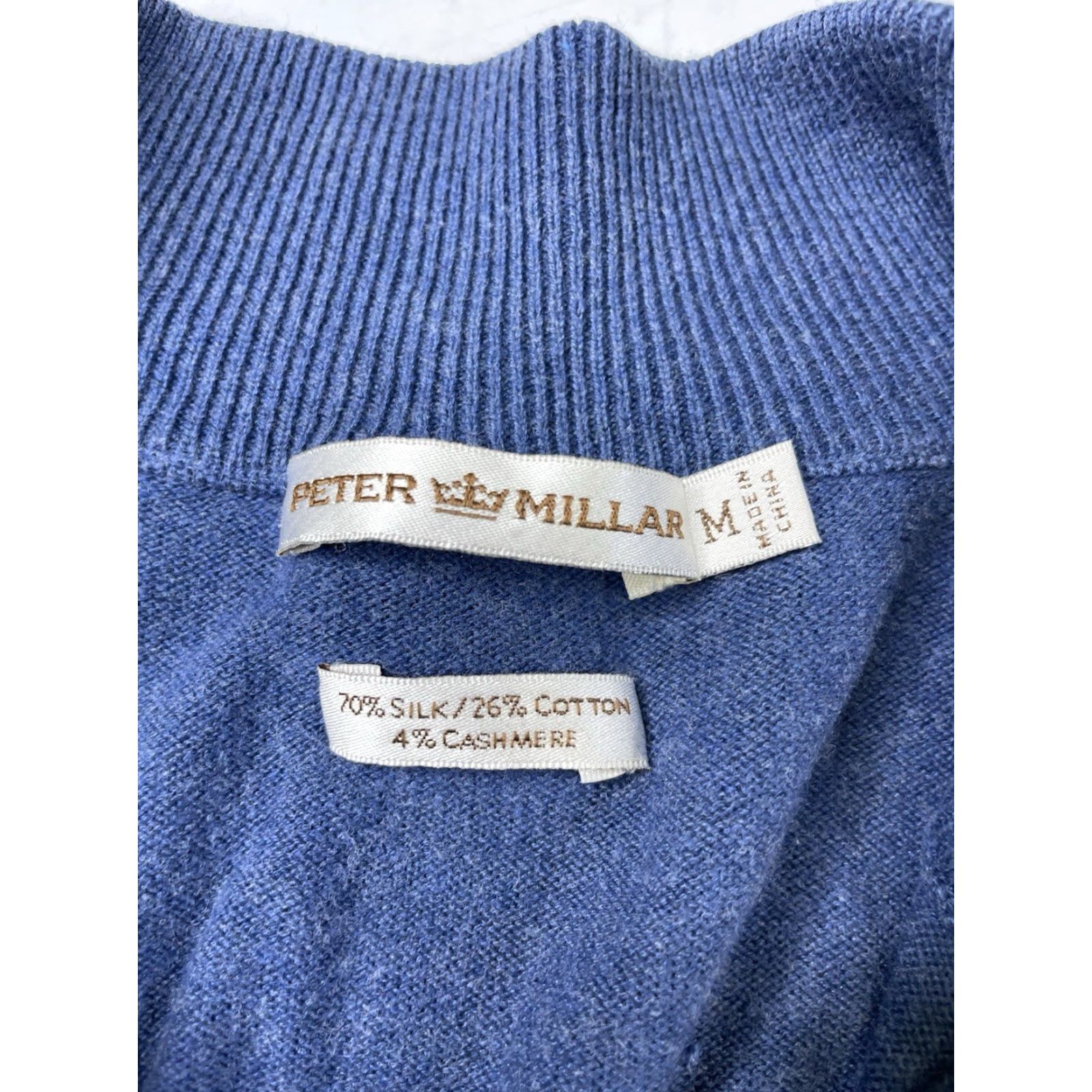 Peter Millar Peter Millar Men’s 1/4 Zip Pullover Sweater Golf Cashmere Blend Tuxedo Club M Blue Mens Size US M / EU 48-50 / 2 - 4 Thumbnail
