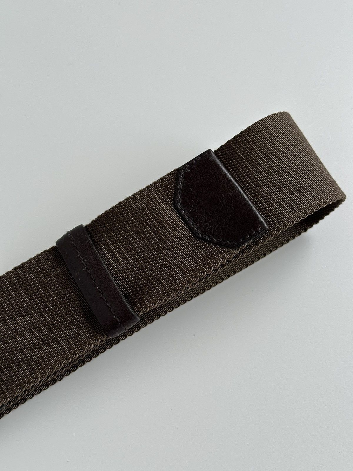 Prada Prada Logo Metal Silver Buckle Nylon / Leather Belt Size ONE SIZE - 8 Thumbnail