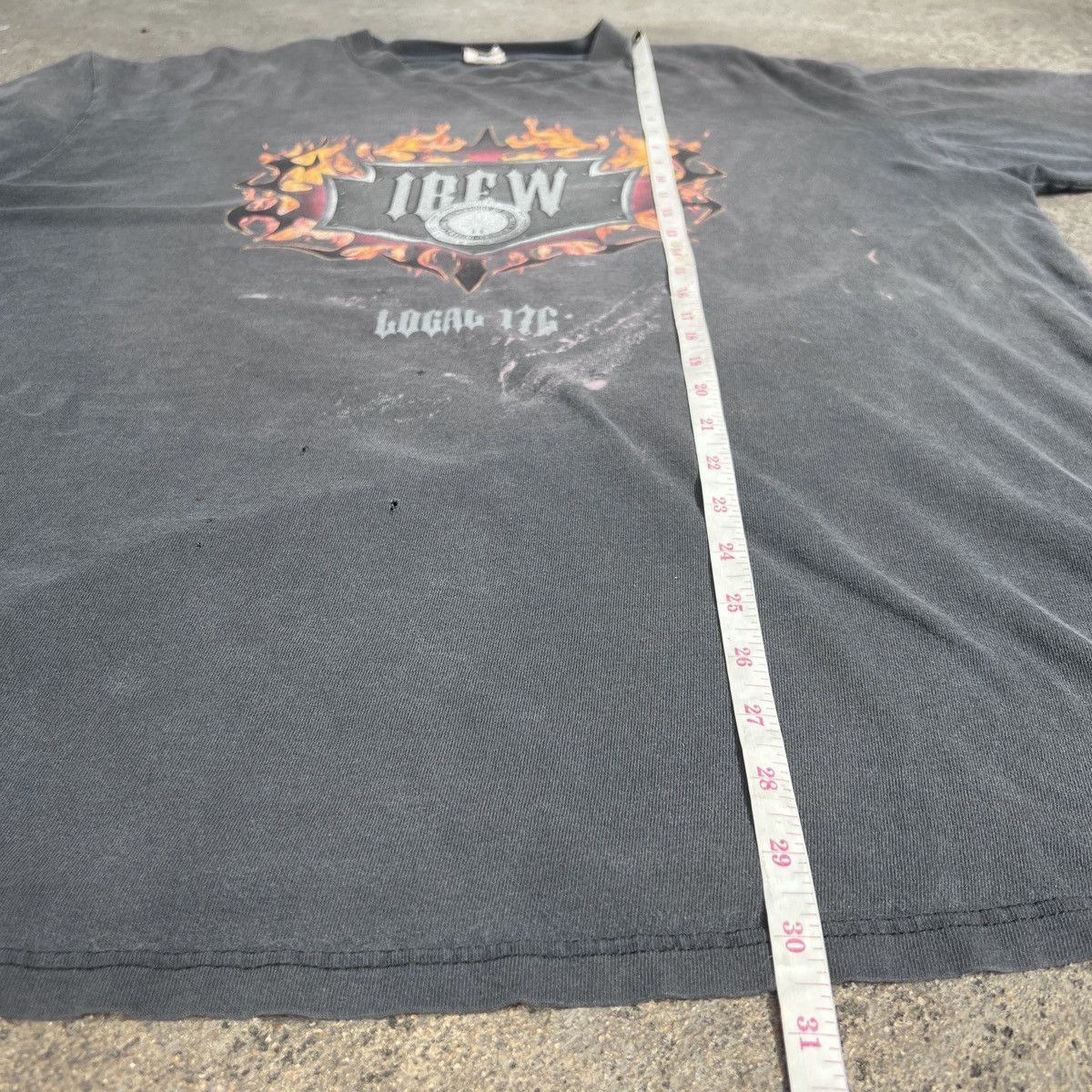 Vintage Vintage 90s IBEW LOCAL 2XL Logo Fire Graphic Thrashed Faded Size US XXL / EU 58 / 5 - 19 Thumbnail