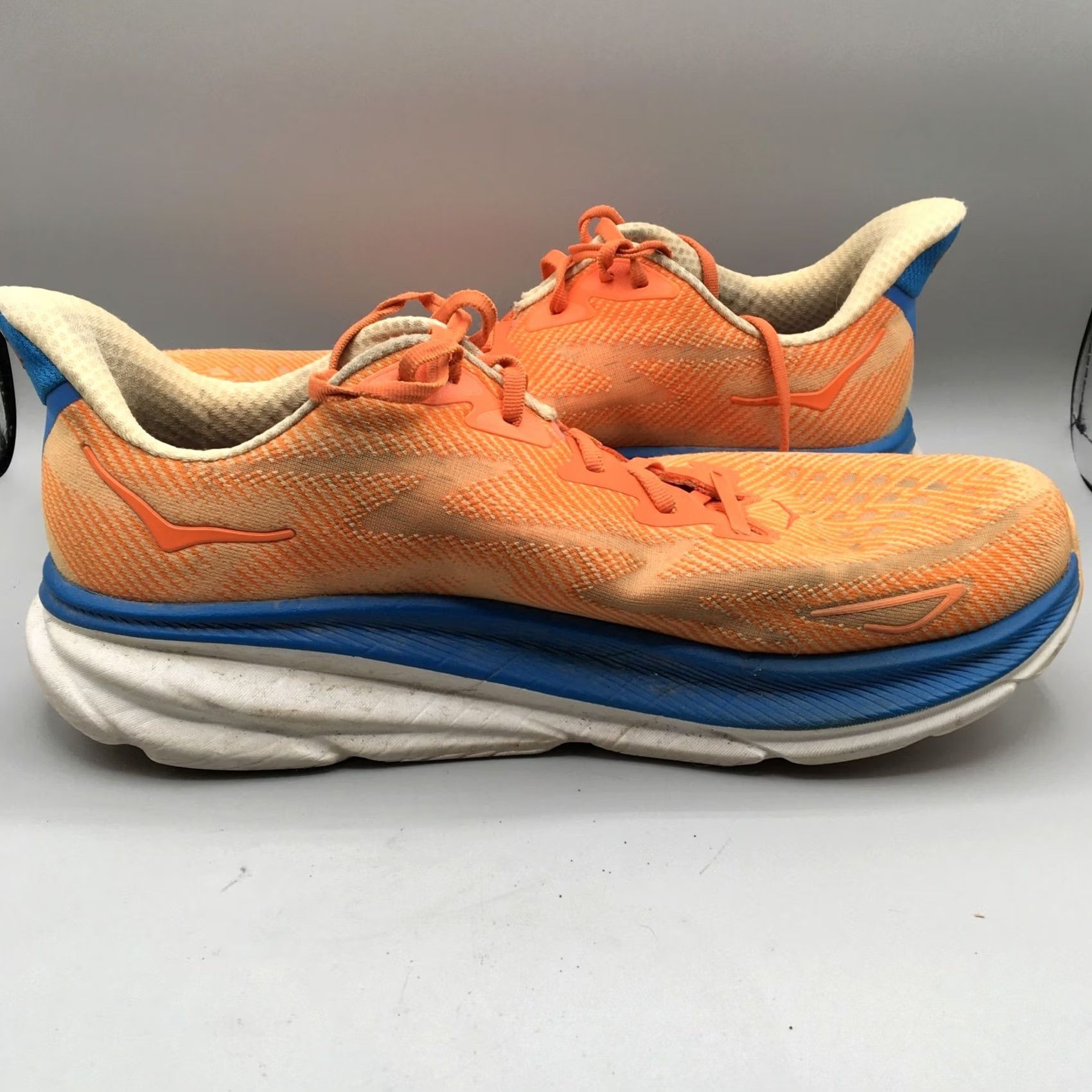 Vintage Hoka One One Clifton 9 Mens 12 Orange Comfort Run Walk Shoes Sneaker Athletic Casual Summer Fall Spring D Mens Size US 12 / EU 45 - 6 Thumbnail
