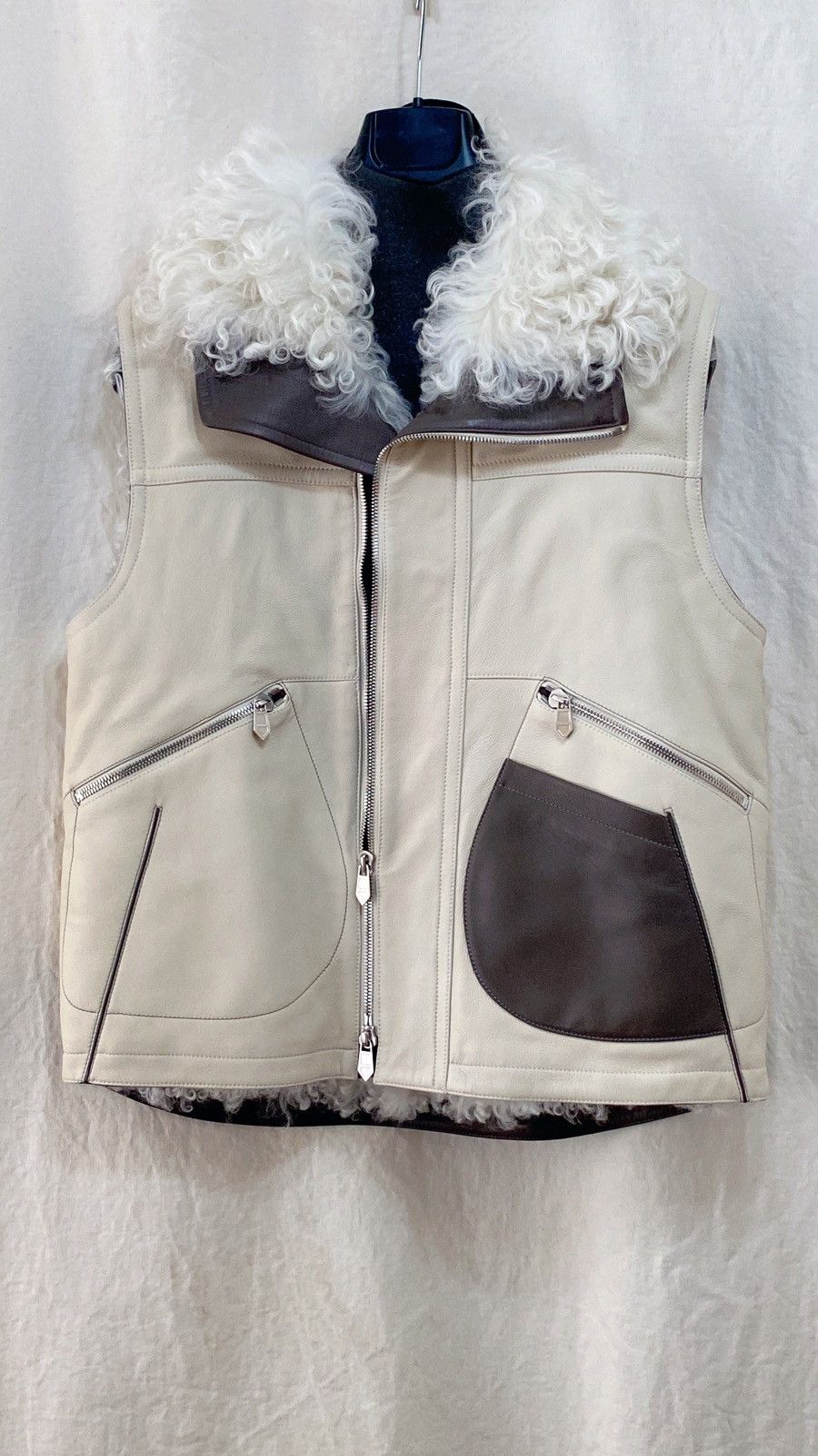 Hermes Hermes leather shearling vest Size US M / EU 48-50 / 2 - 2 Thumbnail