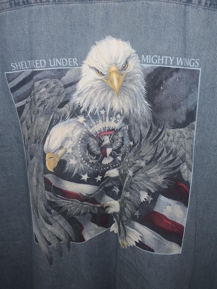 Other Vintage Eagle Graphic Denim Button-Up Size US XL / EU 56 / 4 - 6 Thumbnail