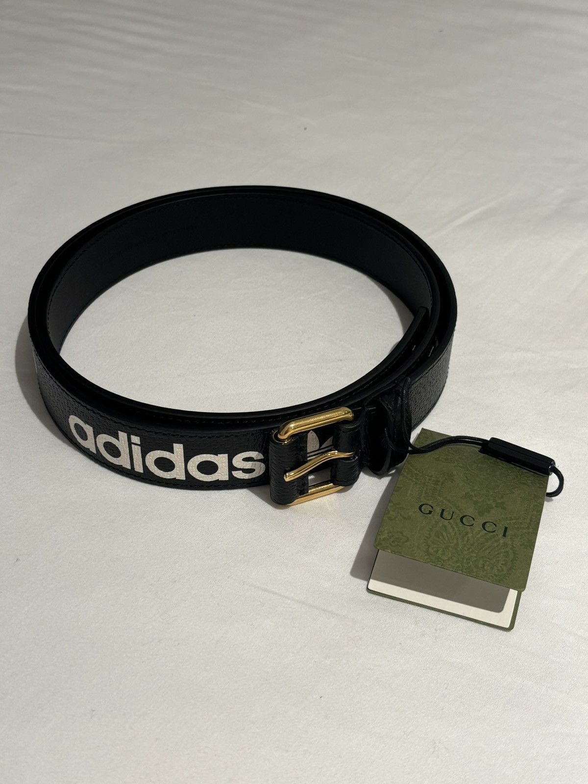 Adidas × Gucci DOL STG SICCUQ Leather Belt Trefoil 95 Size 30 - 1 Thumbnail