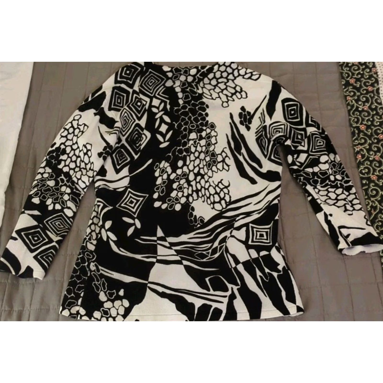 Vintage Alberto Makali Blouse M Women's Beaded 3/4 Sleeve Black Grunge Fairy Abstract Accessories Beaded Womens Size M / US 6-8 / IT 42-44 - 7 Thumbnail