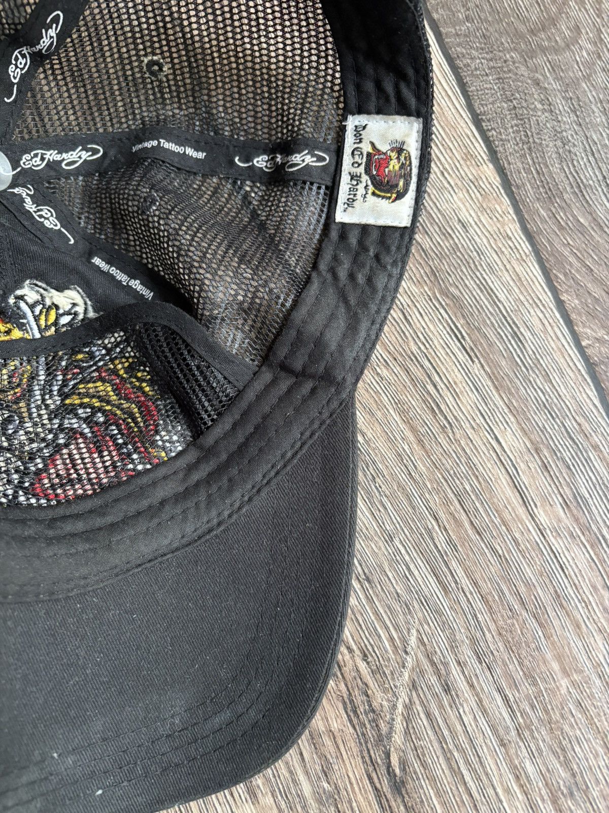 Christian Audigier × Ed Hardy × Vintage Vintage Ed Hardy Tiger Trucker Cap Hat Size ONE SIZE - 12 Thumbnail