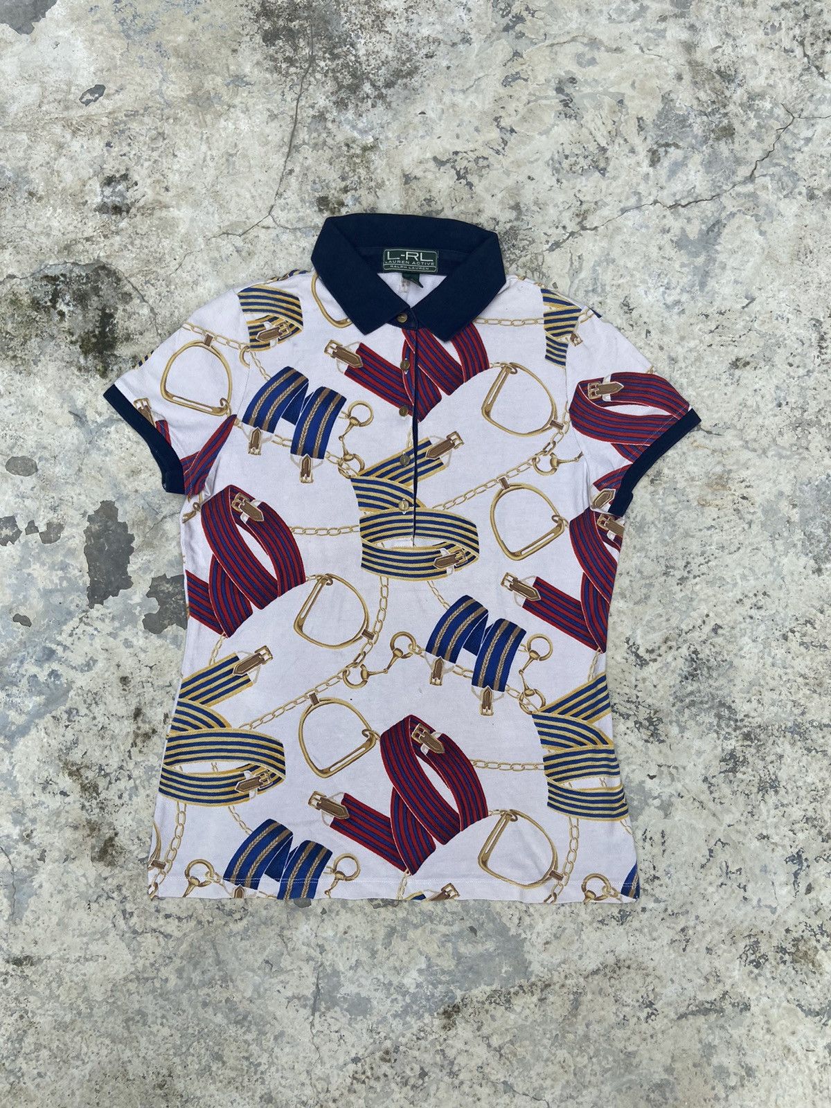 Lauren Ralph Lauren 💥 Rare 💥 LRL ralph Lauren women polo shirt full print Size M / US 6-8 / IT 42-44 - 2 Thumbnail