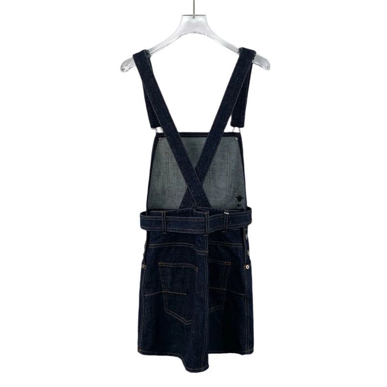 Dior Dior Blue little bee embroidered denim strap skirt 2505-Nex Size 24" / US 00 / IT 34 - 2 Thumbnail