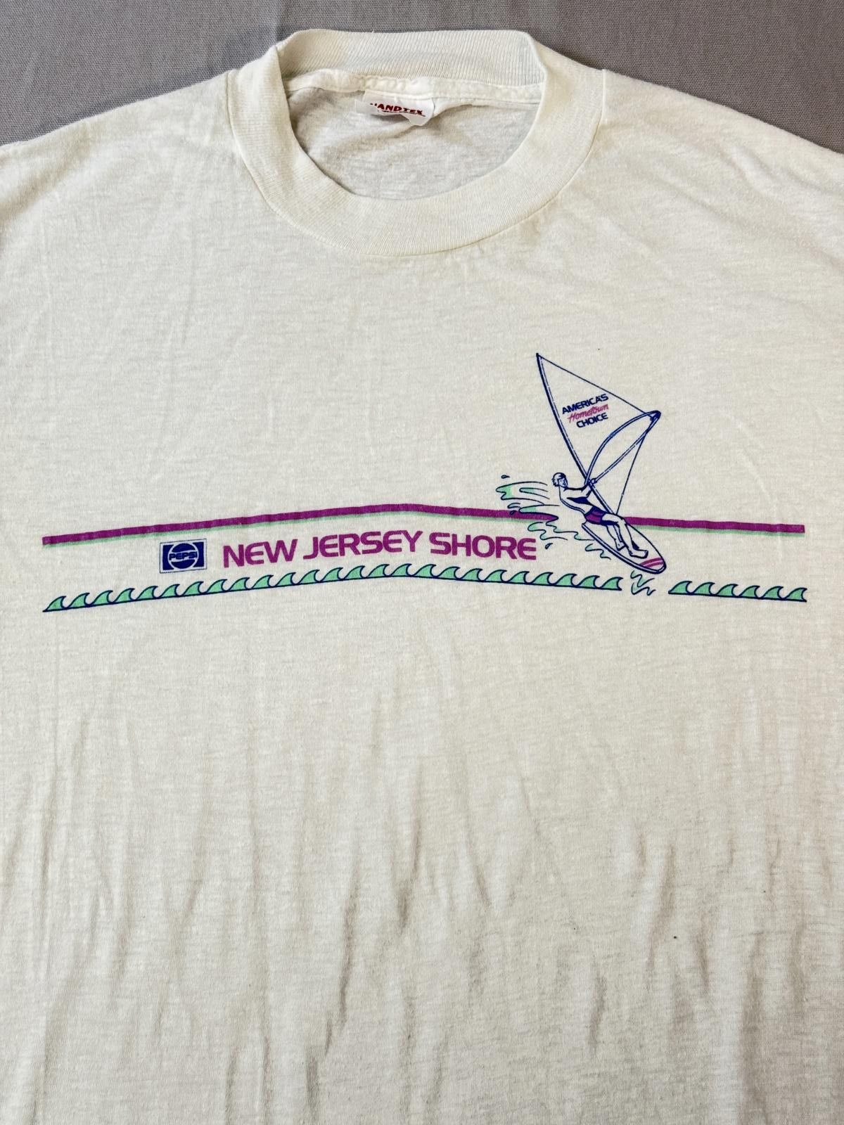 Designer VTG New Jersey Shore T-shirt 1980s Pepsi Kite Surfing Tee -L Size US L / EU 52-54 / 3 - 3 Thumbnail