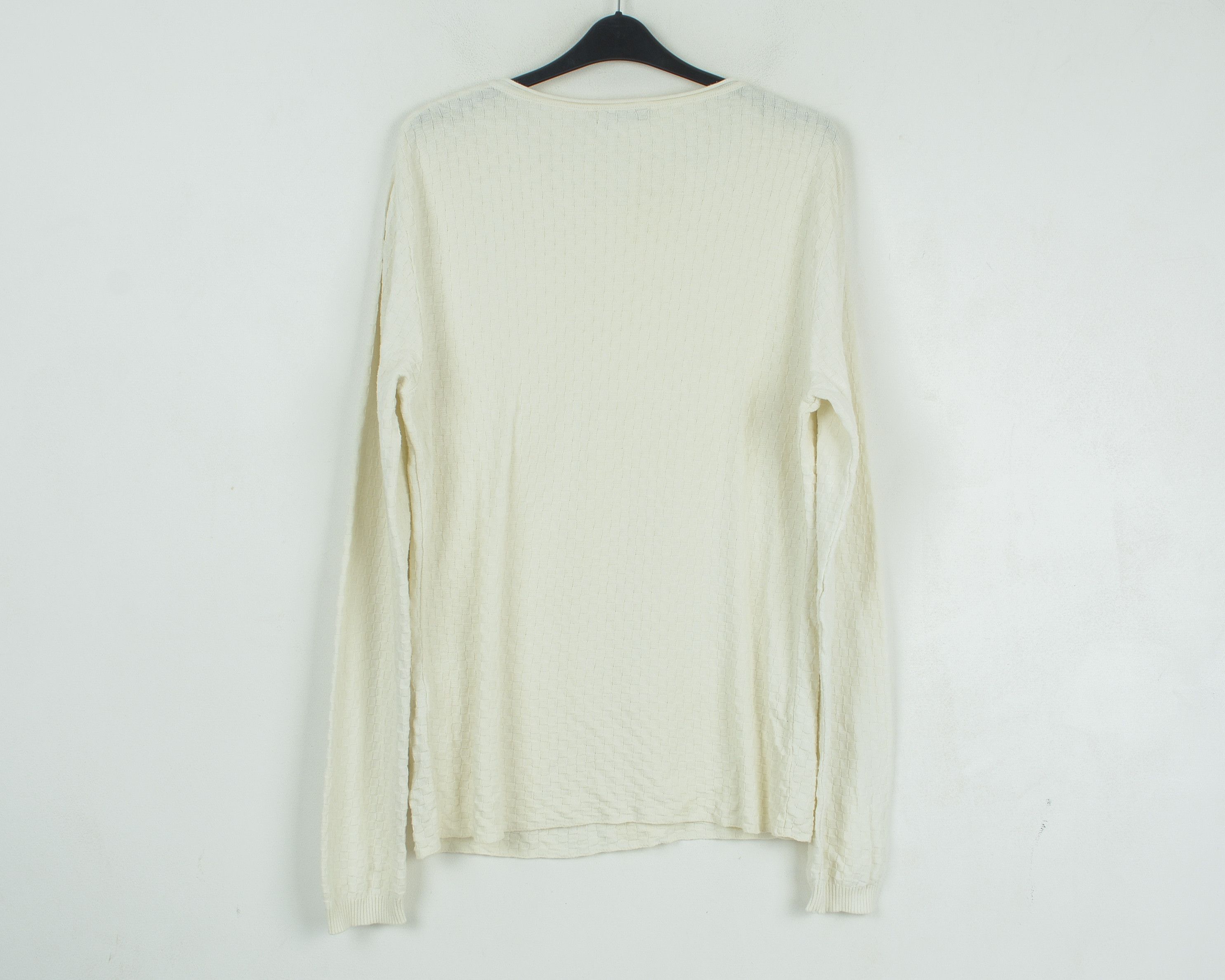 ELVINE Knit Sweater XL White Cotton Jumper Pullover Sweatshirt Size US XL / EU 56 / 4 - 3 Thumbnail