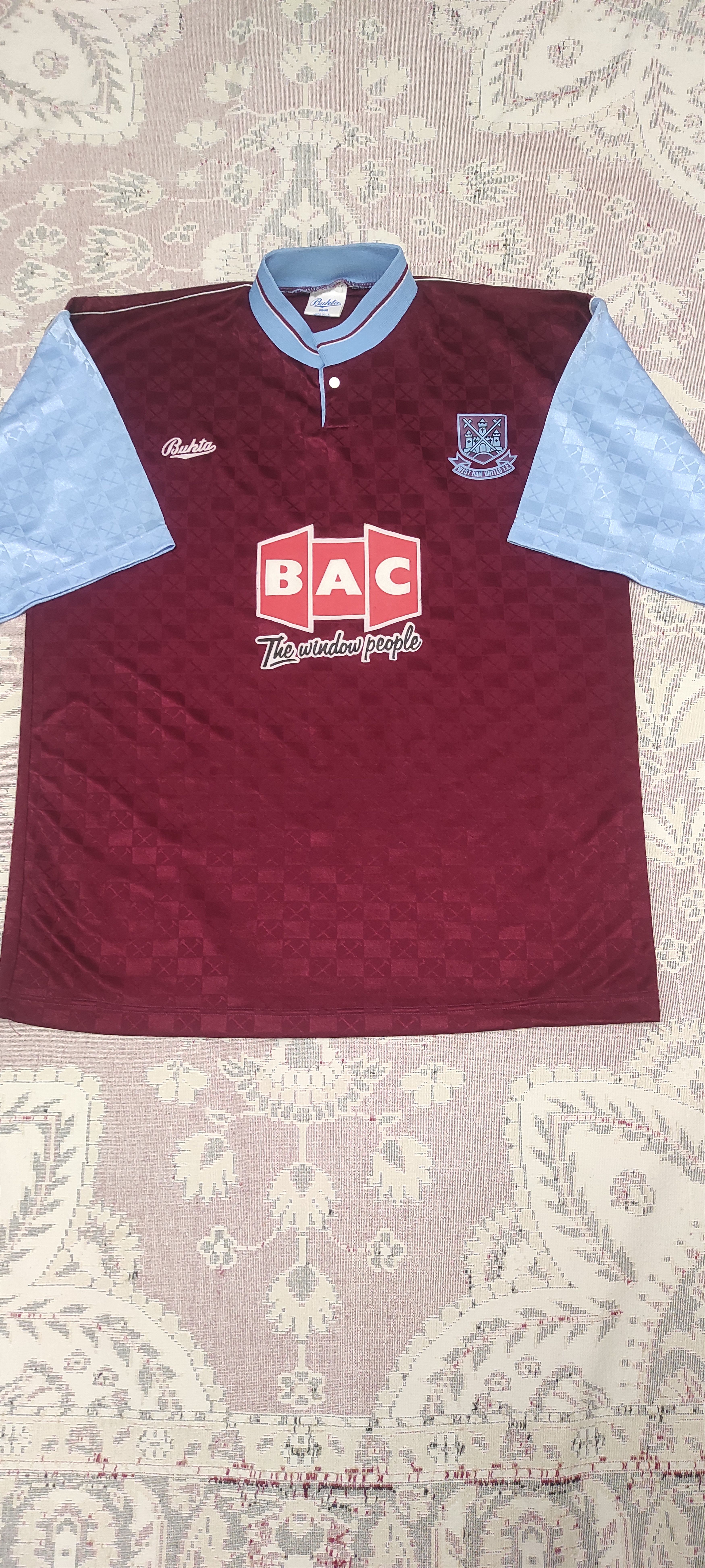 Bukht West Ham United Home football shirt 1990 - 1991 Vintage Rare Size US M / EU 48-50 / 2 - 1 Thumbnail