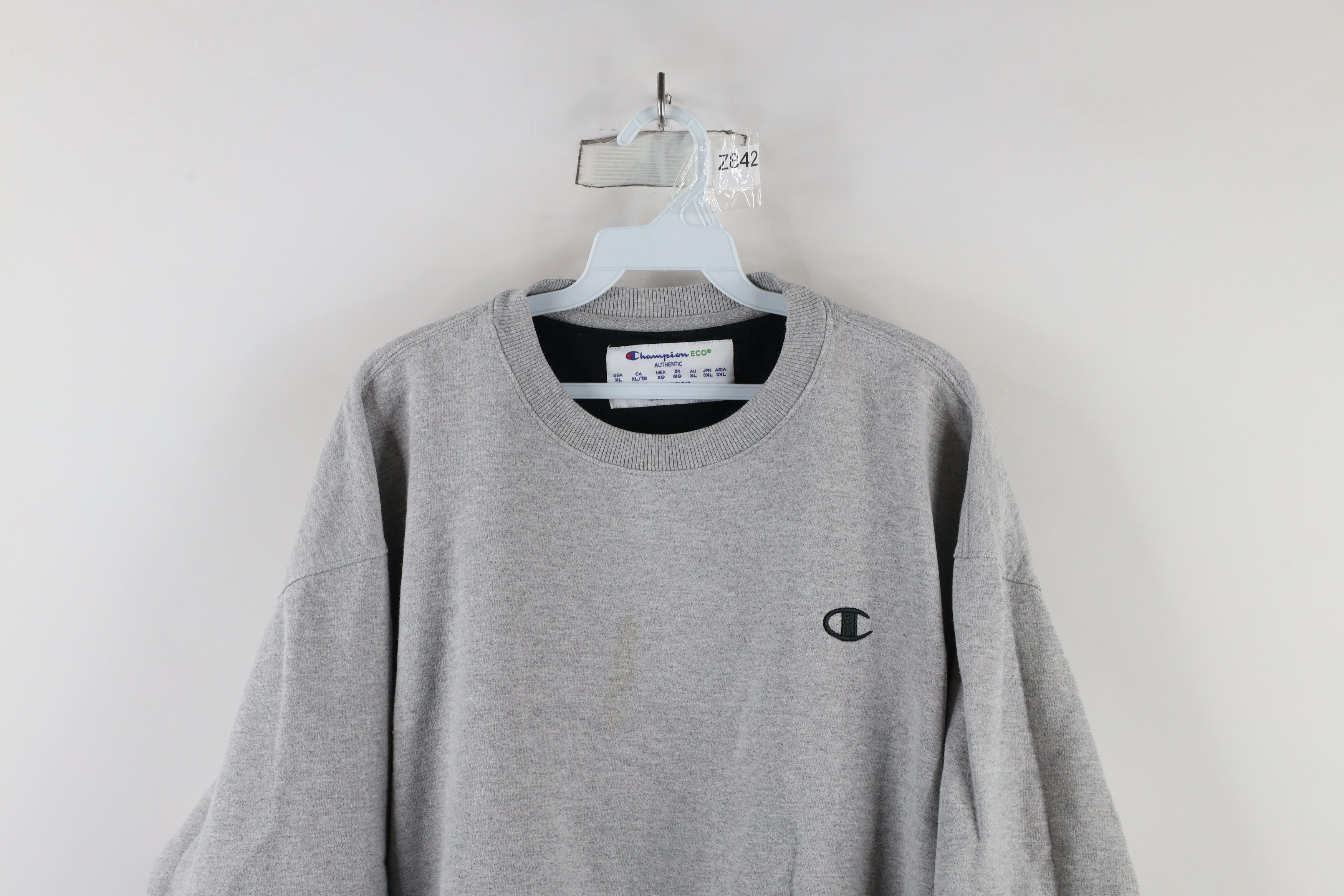 Champion × Vintage Vintage Champion Logo Crewneck Sweatshirt Heather Gray Size US XL / EU 56 / 4 - 2 Thumbnail