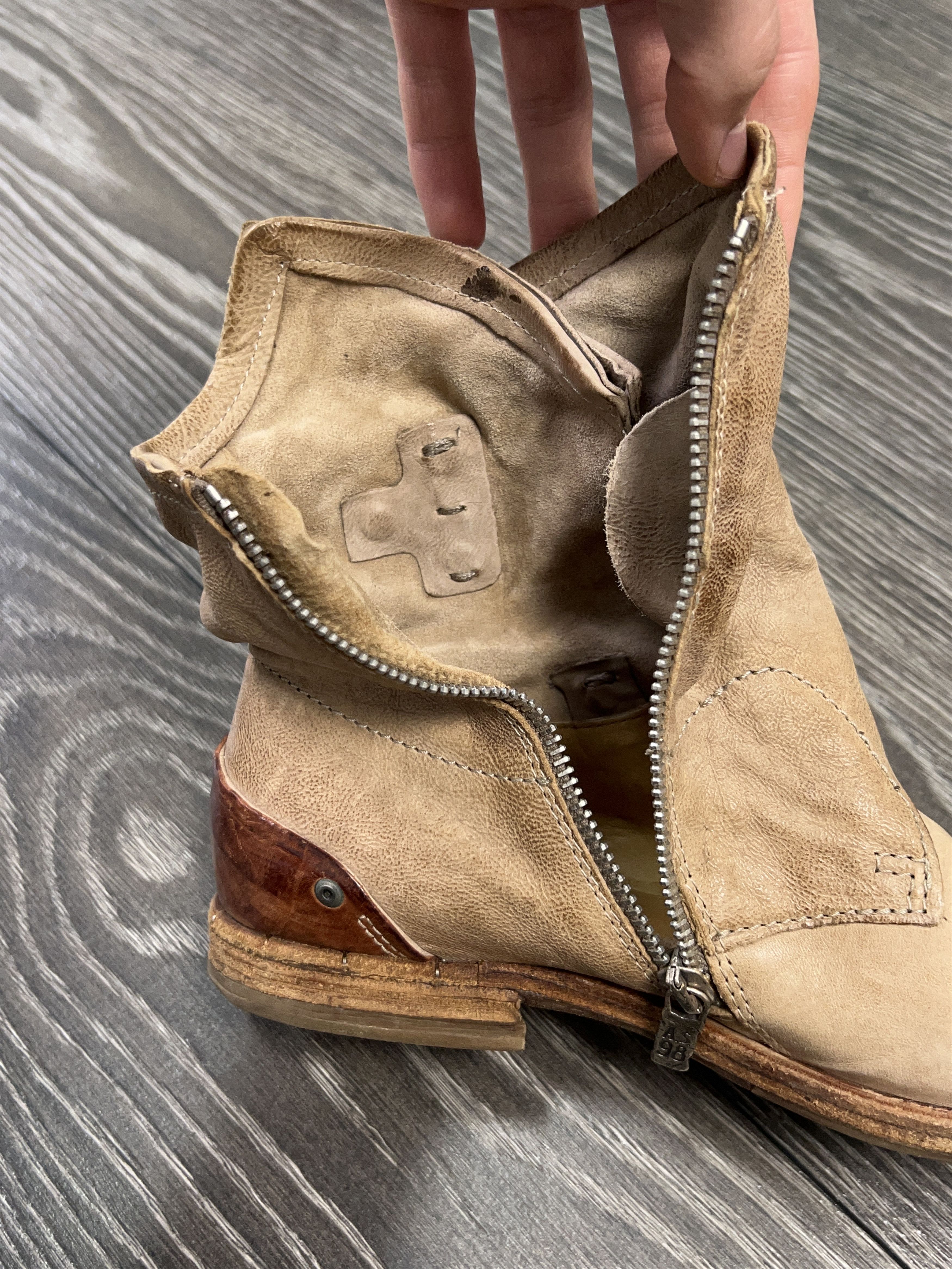 A.S.98 Airstep Leather Boots Shoes Moto Biker Gothic Buckle Zip Size US 10 / IT 40 - 11 Thumbnail