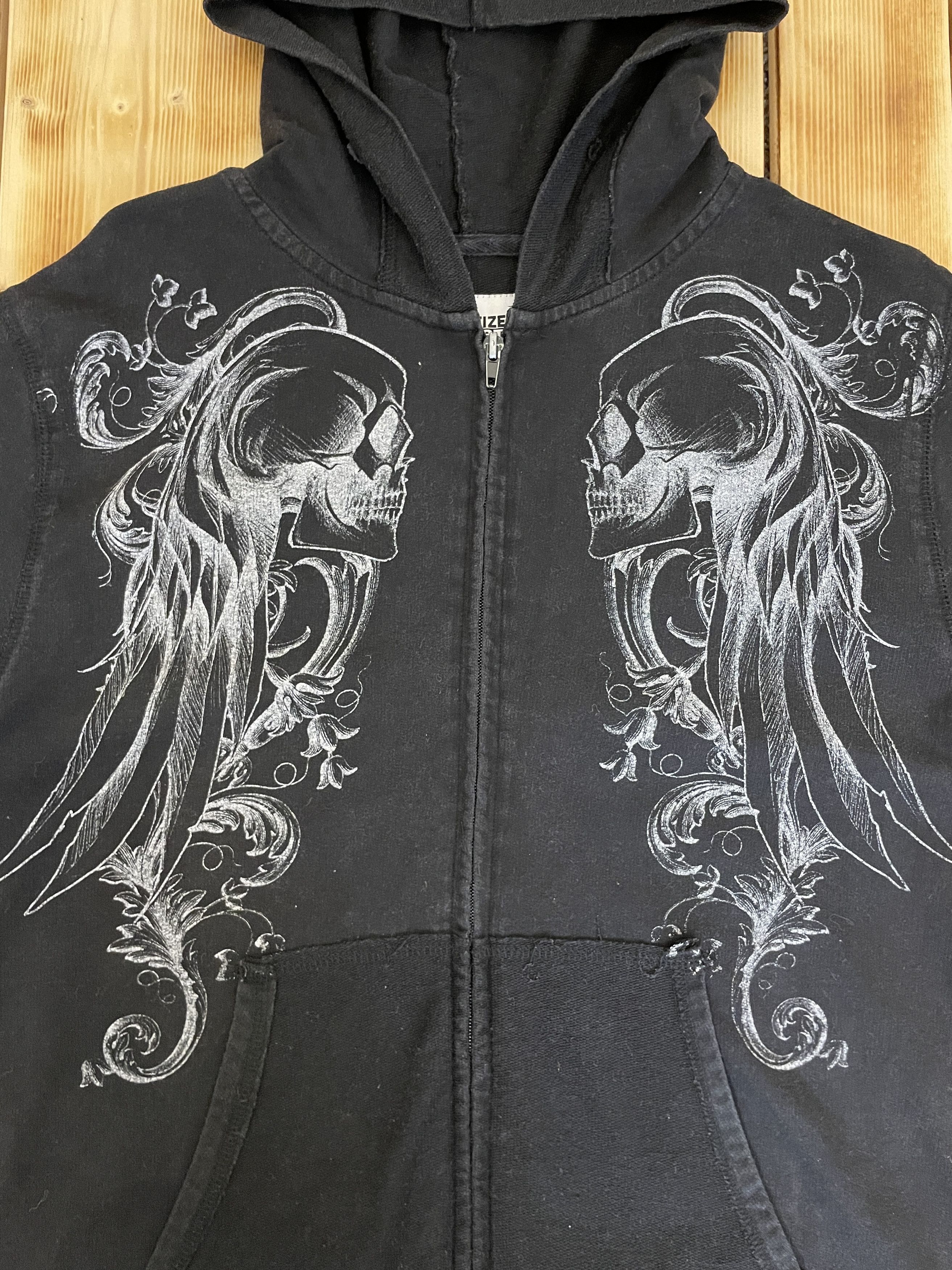 Tripp NYC Cyber Y2K Citizen Earth Zip Up Hoodie Distressed Skull Print Size US S / EU 44-46 / 1 - 3 Thumbnail