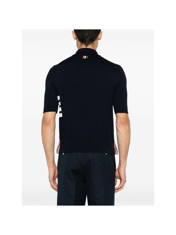 Thom Browne o1s22i1n1124 4-Bar knit Polo Shirt in Navy Blue Size US S / EU 44-46 / 1 - 2 Thumbnail