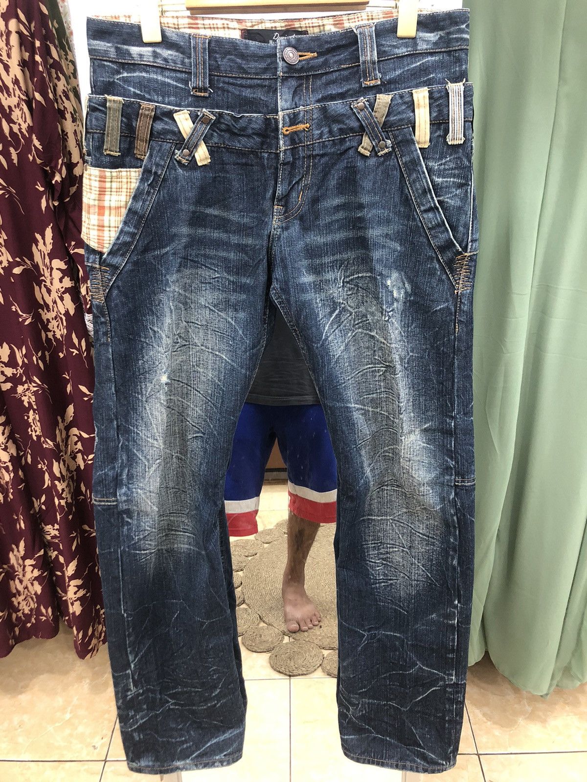 Ed Hardy Dominate Handcrafted Jeans Doublewaist Denim pants Size US 33 - 3 Thumbnail