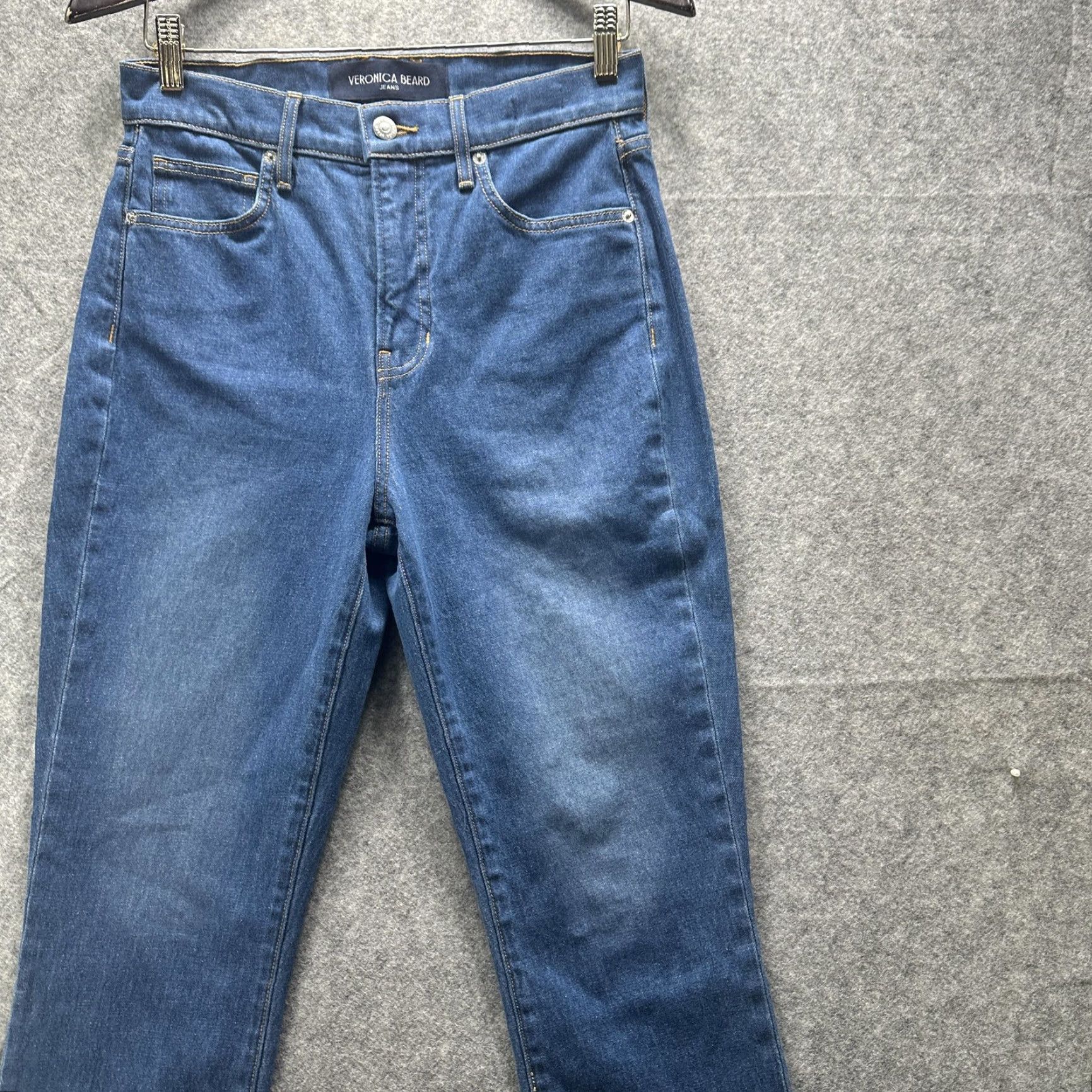Veronica Beard Veronica Beard Jeans Womens 27 High Rise Carly Kick Flare Crop Blue Denim Cropped Jeans Size 27" / US 4 / IT 40 - 4 Thumbnail
