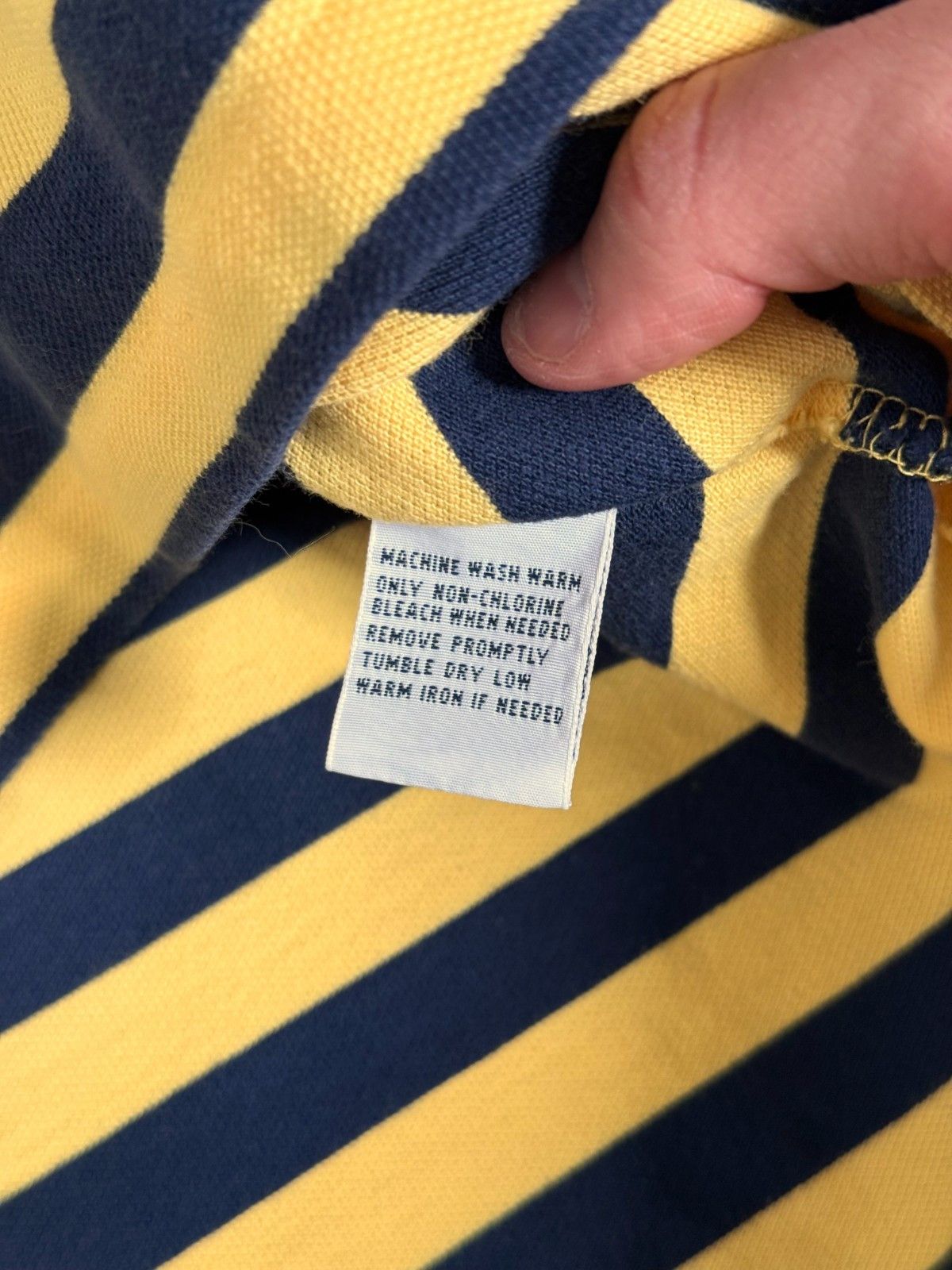 Polo Ralph Lauren Vintage Polo Ralph Lauren Yellow Blue Stripped Polo Shirt Size US XXL / EU 58 / 5 - 5 Thumbnail