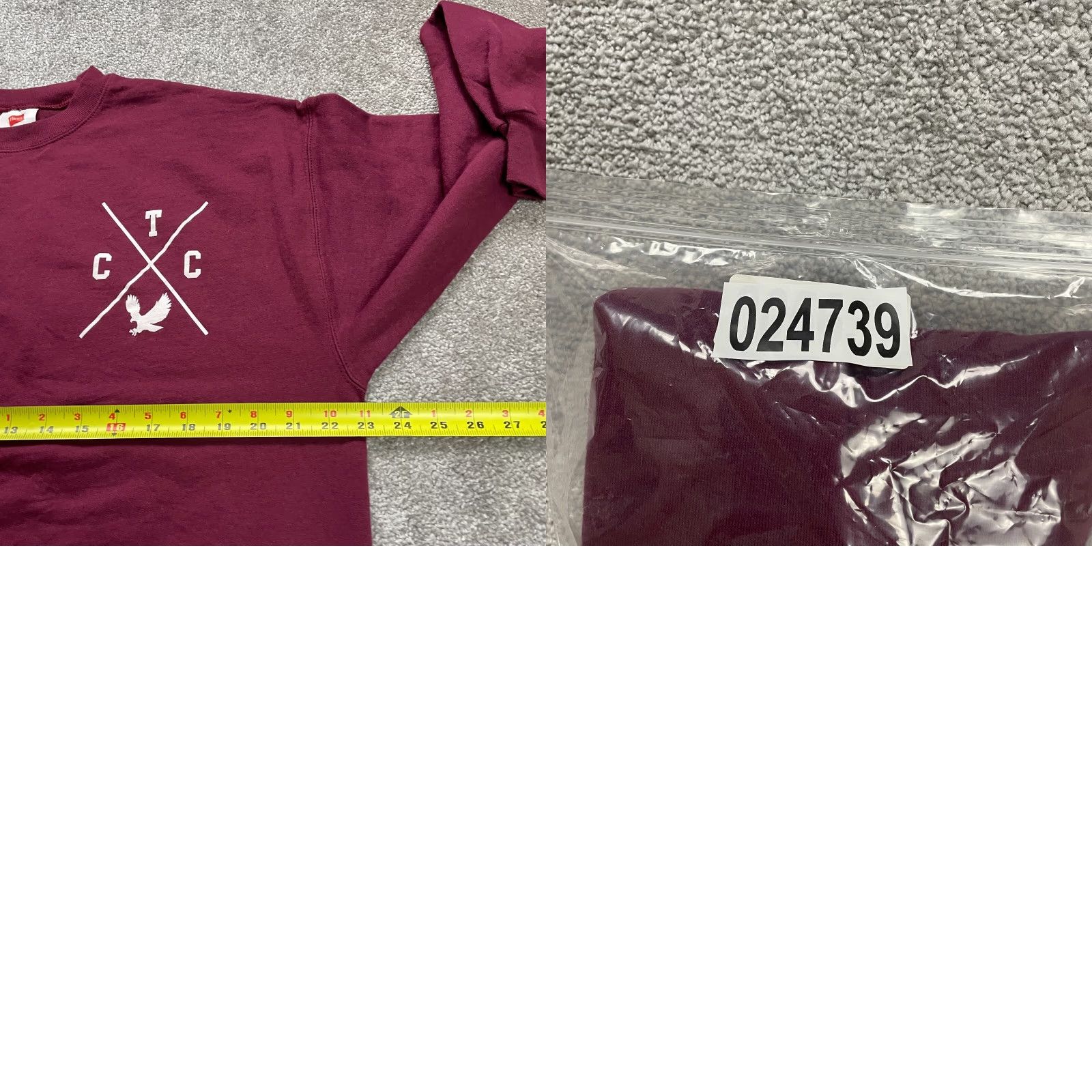 Hanes VINTAGE: No — Hanes Ecosmart Pullover Sweatshirt Mens Large Maroon Crew Neck Fleece Casual Hands Off Size US L / EU 52-54 / 3 - 8 Thumbnail