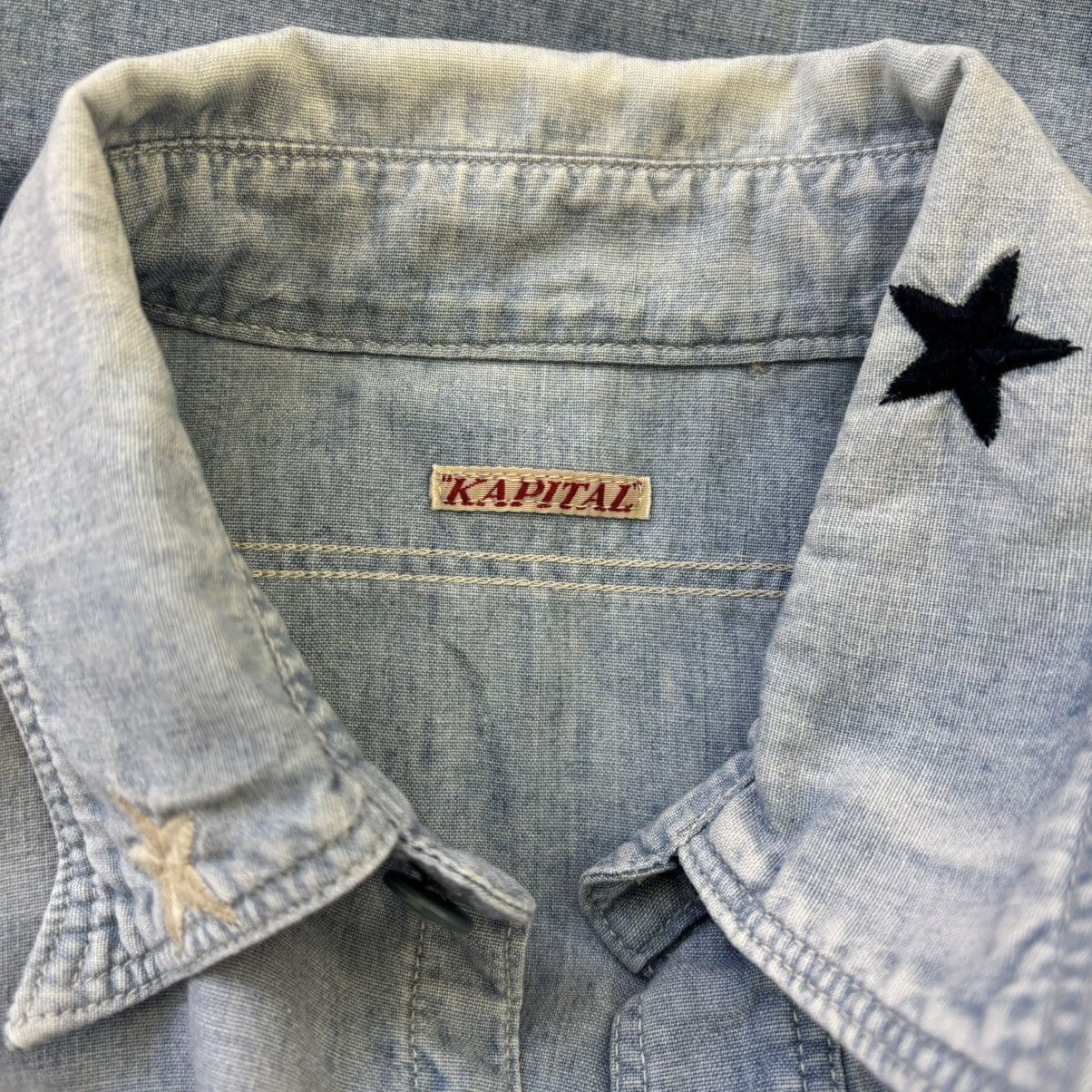 Kapital Embroidered Star Chambray Shirt Size US S / EU 44-46 / 1 - 5 Thumbnail