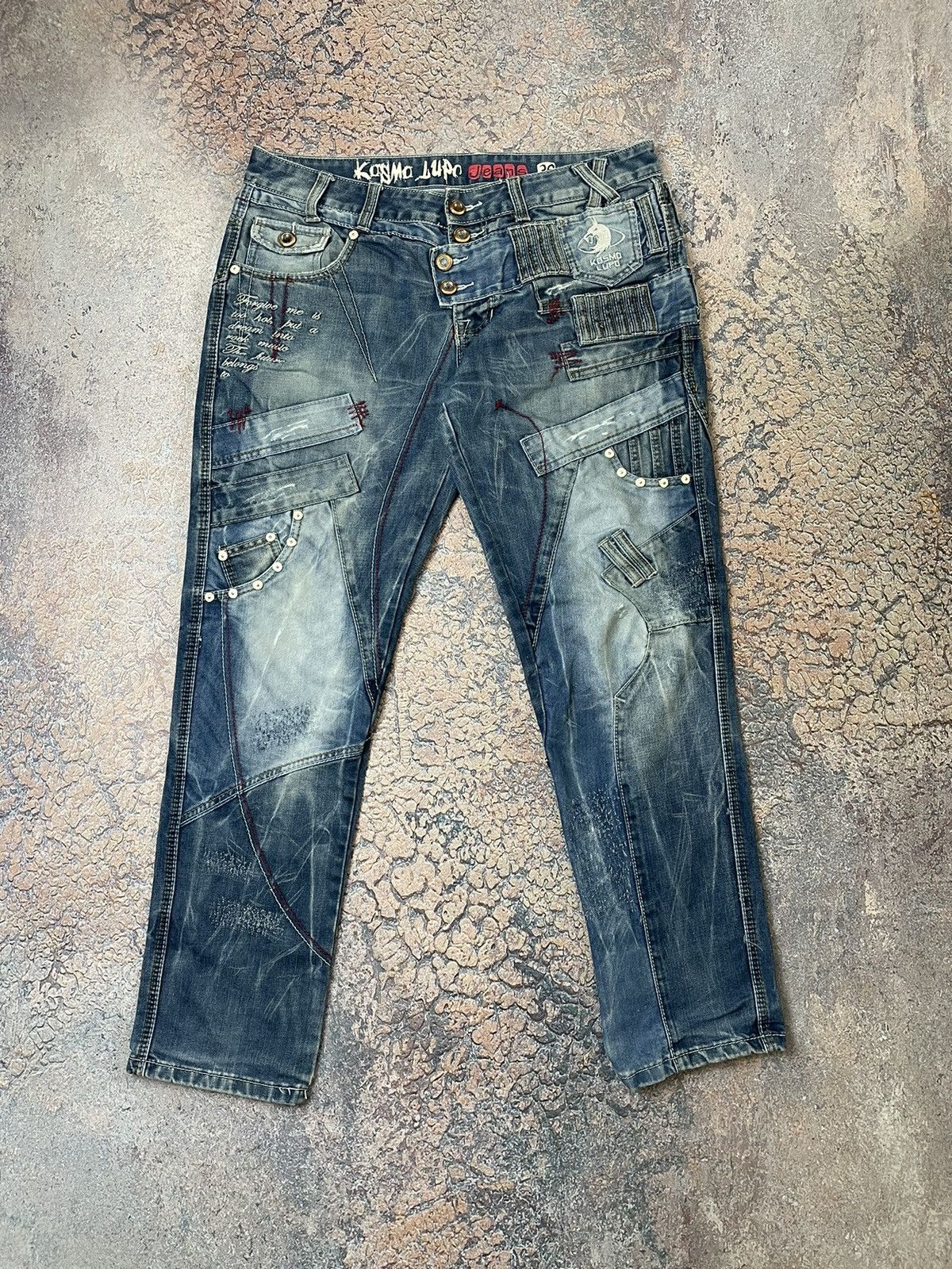 Japanese Brand × Vintage Avant Garde Kosmo Lupo jeans Japanese Denim Size US 36 / EU 52 - 2 Thumbnail