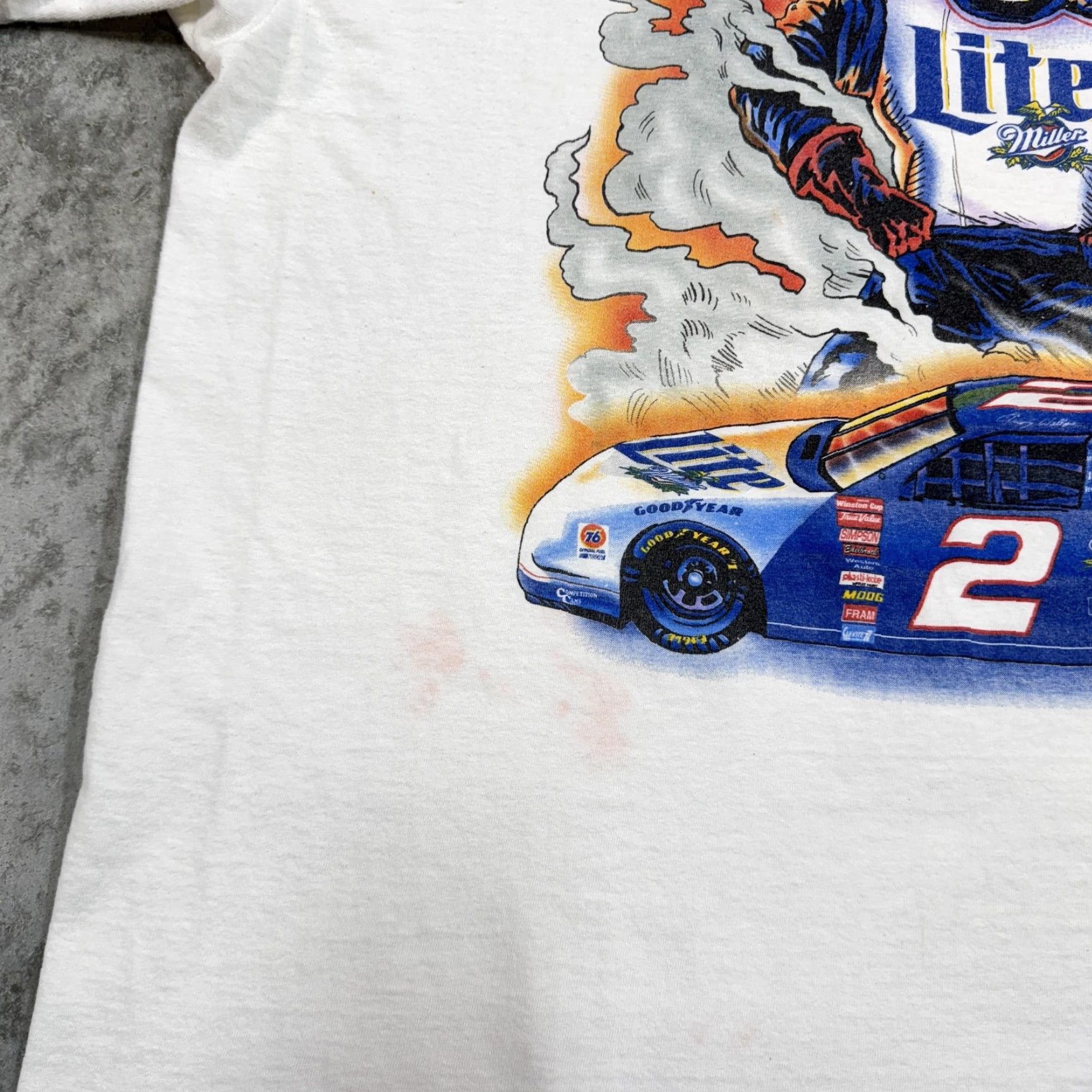 Vintage VINTAGE Nike Shirt Mens 2XL White Racing Graphic 90s Miller Lite NASCAR Rusty Wallace T-Shirt Size US XXL / EU 58 / 5 - 2 Thumbnail
