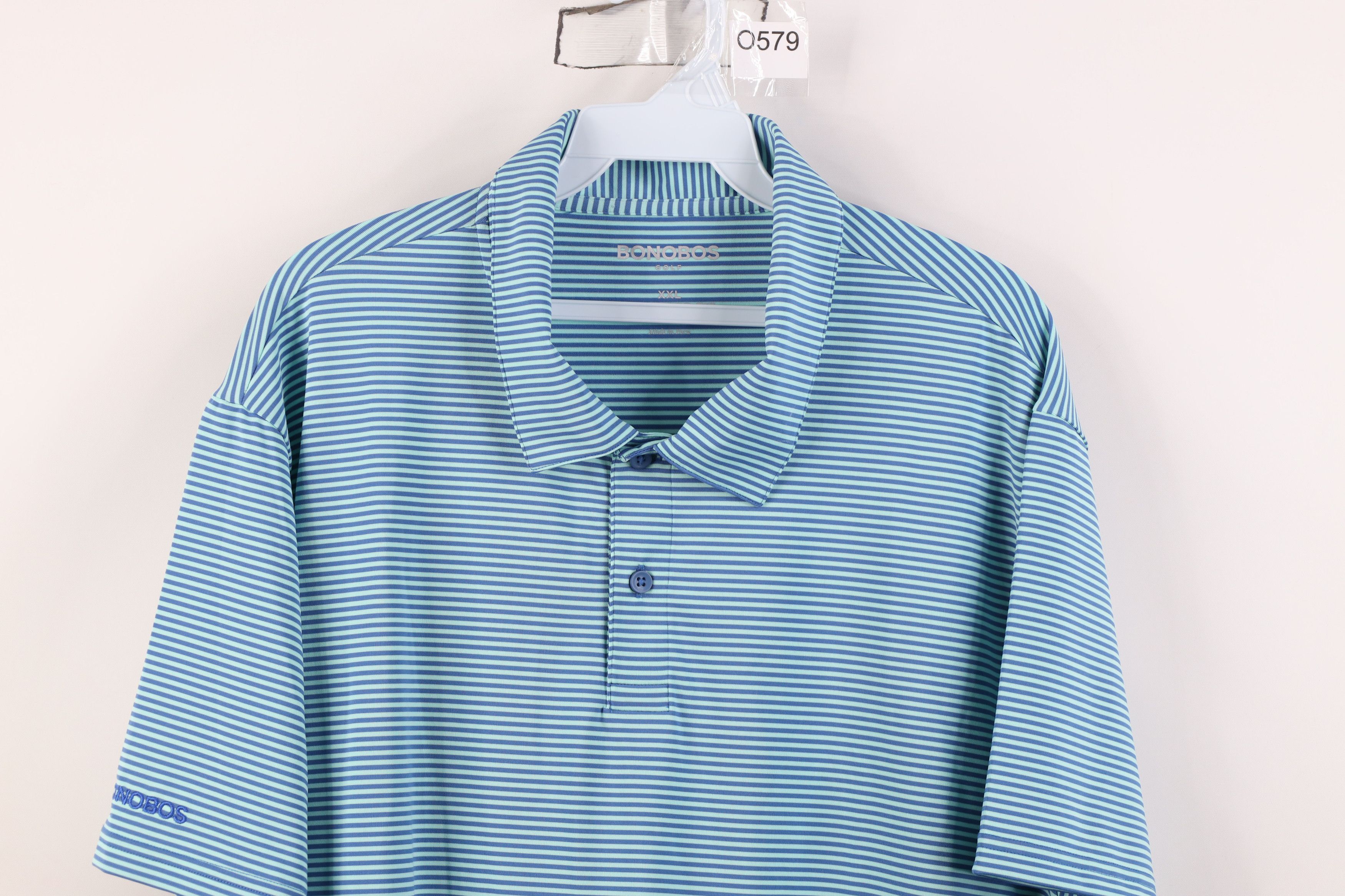 Bonobos Bonobos Fit Stretch Striped Collared Golf Polo Shirt Blue Size US XXL / EU 58 / 5 - 2 Thumbnail