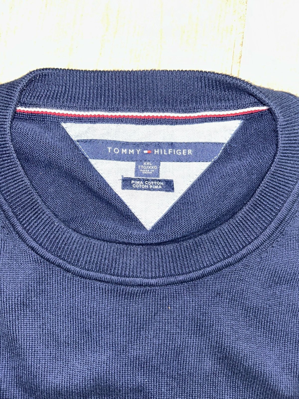 Tommy Hilfiger Tommy Hilfiger - Navy Blue Long Sleeve Cotton Crewneck Size US XXL / EU 58 / 5 - 4 Thumbnail