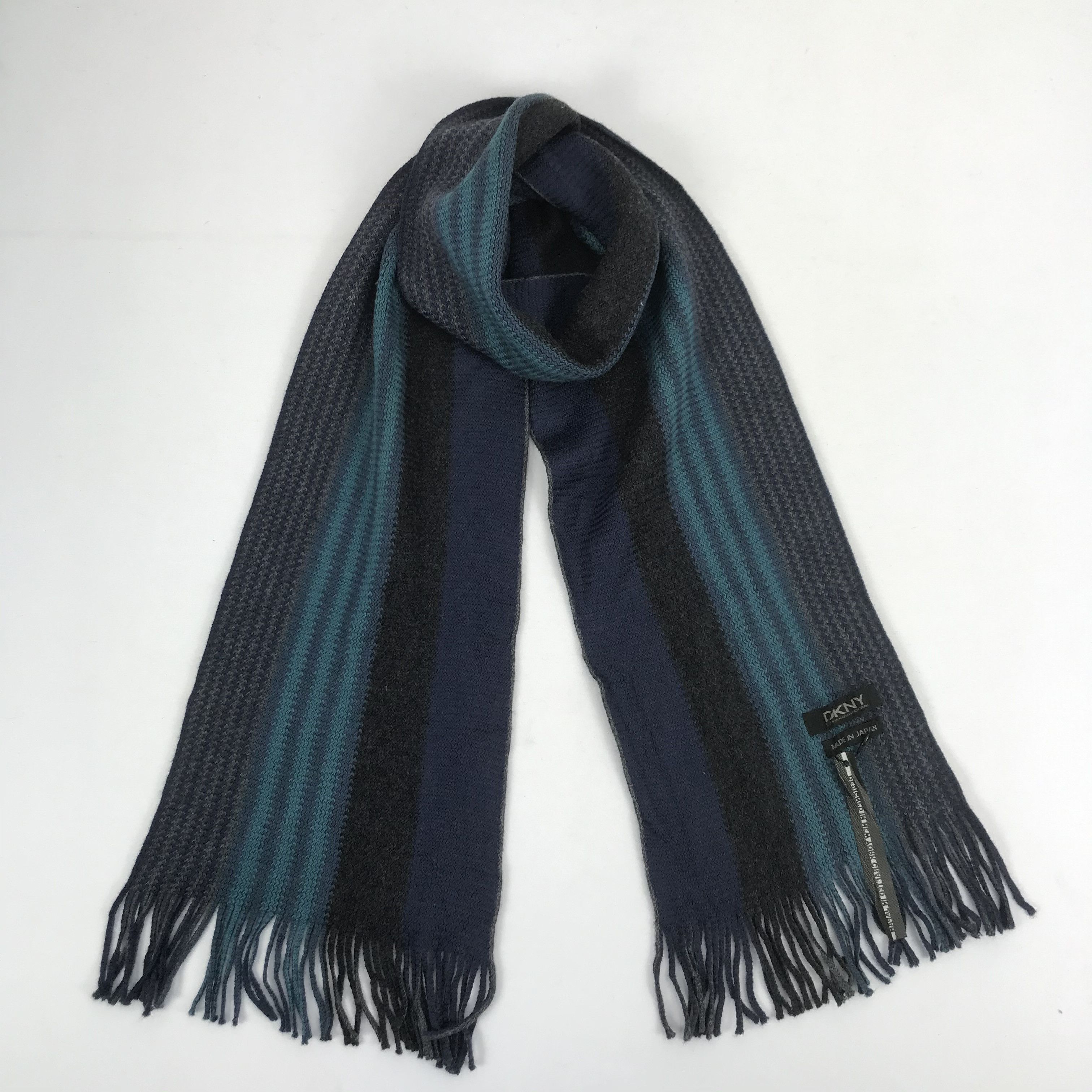DKNY Vintage DKNY Scarf Muffler Knitted Wool Ribbed Knit Scarves Size ONE SIZE - 1 Thumbnail