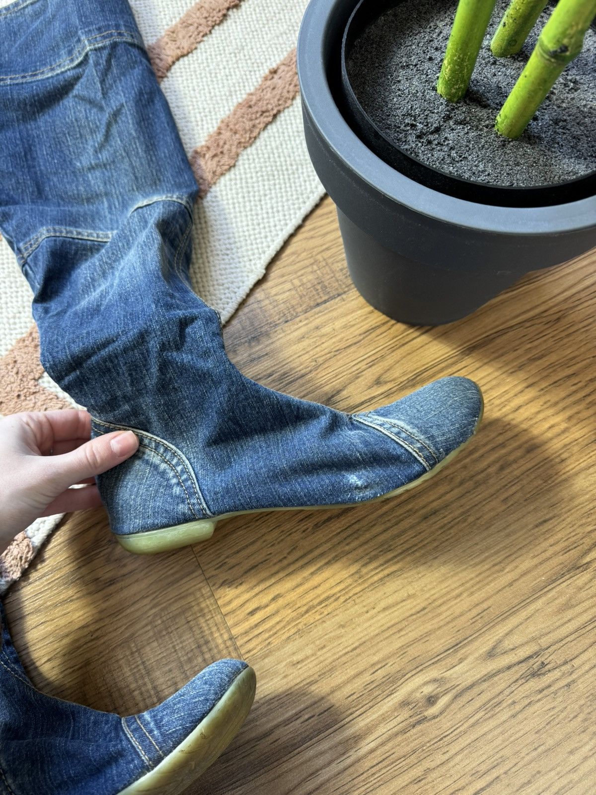 Vintage HIGH DENIM WMNS 2000s BOOTS SNEAKERS SHOES Size US 7 / IT 37 - 6 Thumbnail