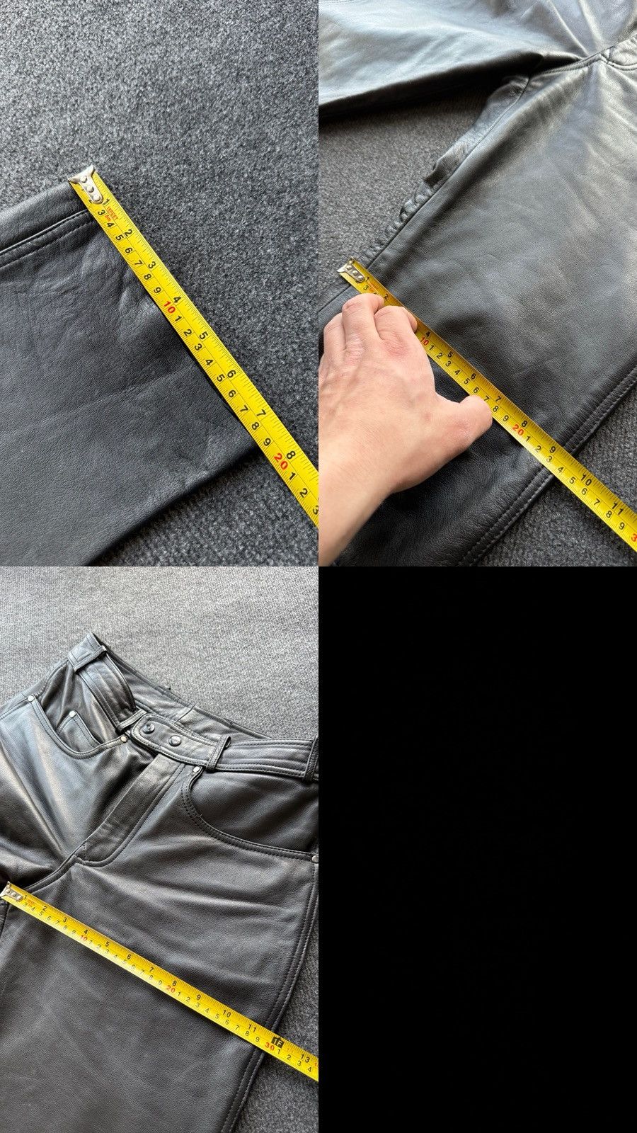 Genuine Leather Leather Biker MOTO Rock Punk Opium Chrome Style Pants Black Size US 31 - 23 Thumbnail