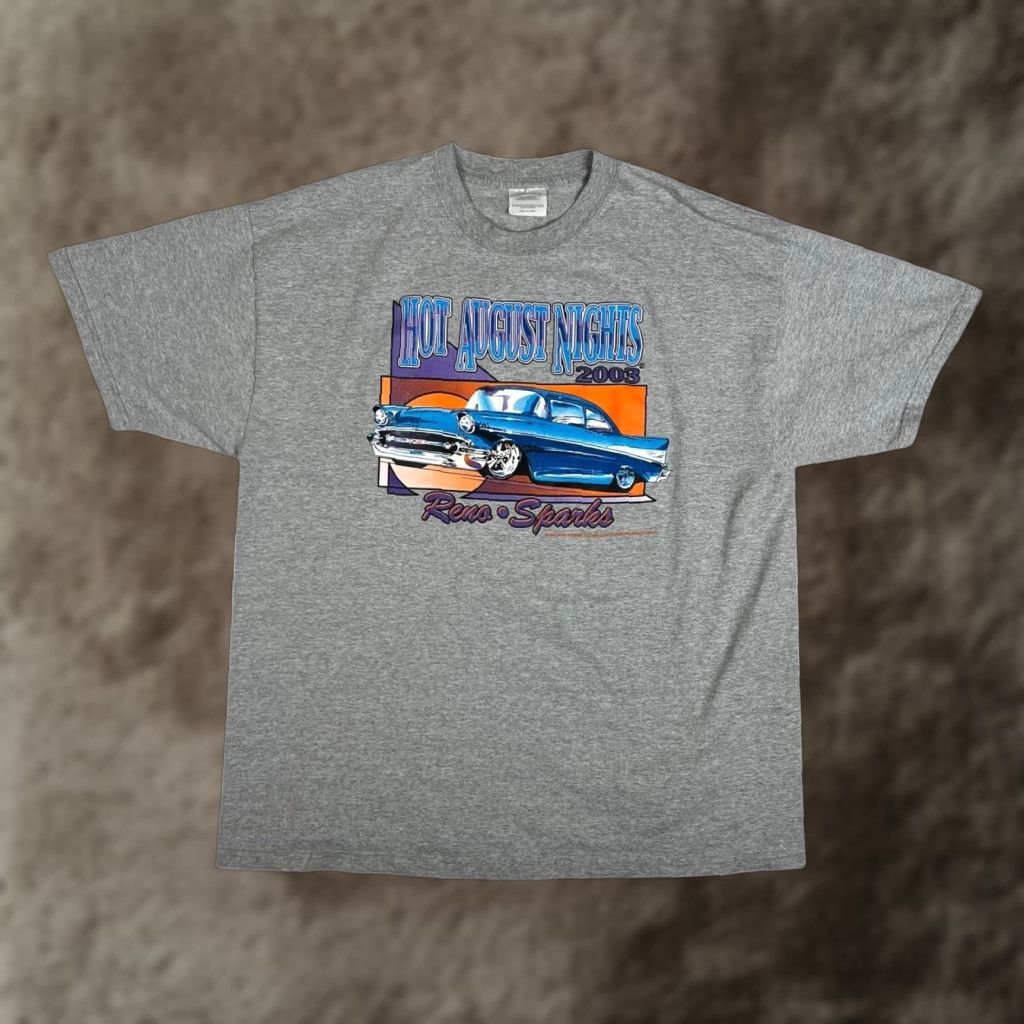 Port & Company VINTAGE Hot August Nights Shirt Mens XL Gray 2003 Reno Sparks Classic Car Tee Size US XL / EU 56 / 4 - 1 Thumbnail