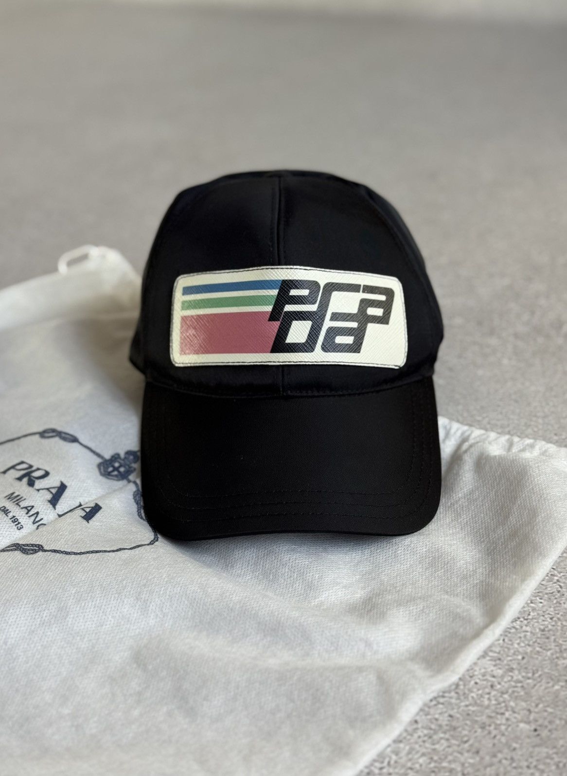 Prada Prada Saffiano Logo Nylon Baseball Cap Size ONE SIZE - 1 Thumbnail