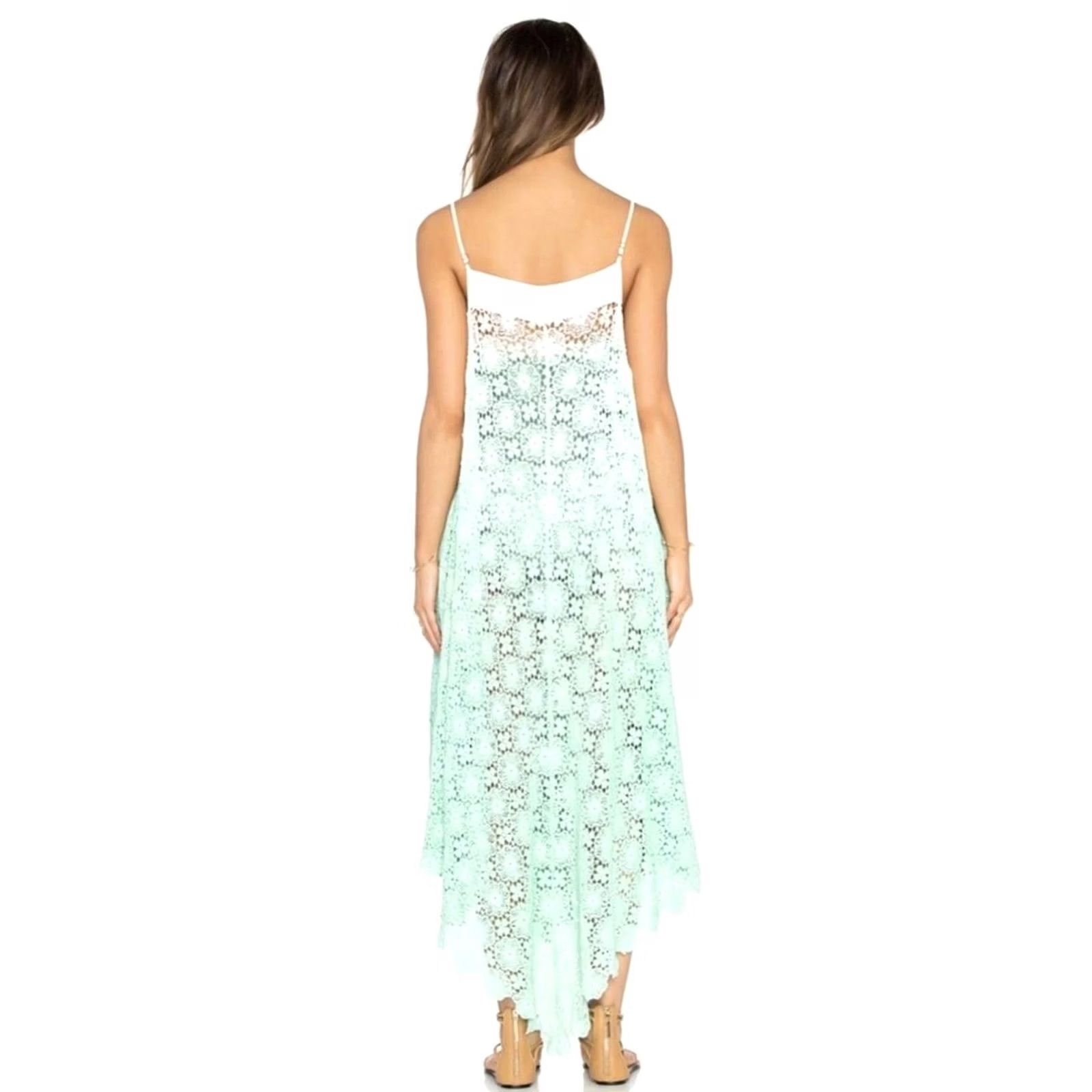 Vintage 6 Shore Road By Pooja Southbay Lace Cover Up Green Crochet Beach Womens Small Size ONE SIZE - 3 Thumbnail
