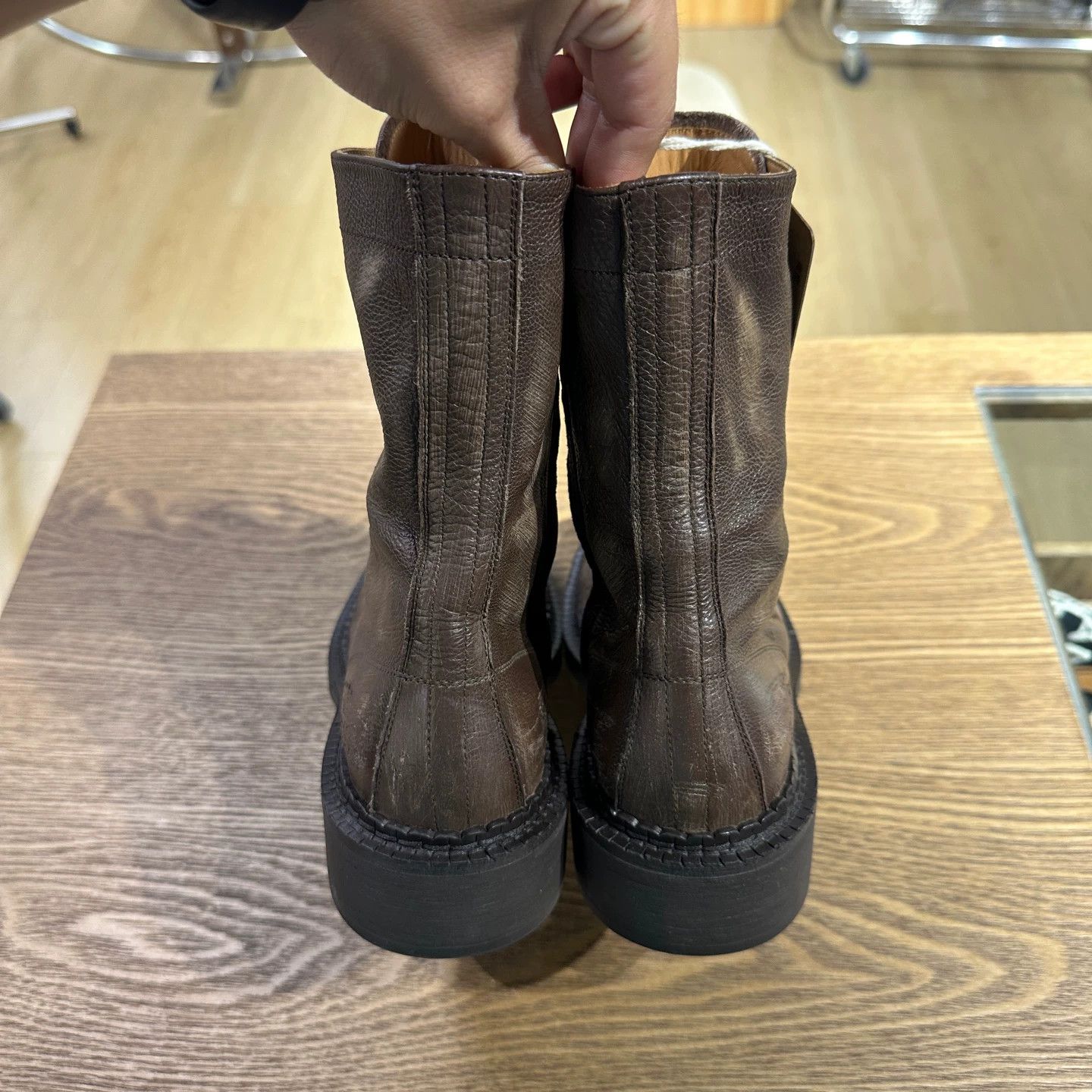 Miu Miu MIU MIU brown distressed calfskin ankle boots apr518 37 Size US 7 / IT 37 - 5 Thumbnail