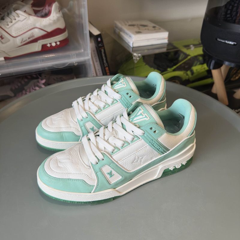 Louis Vuitton Louis Vuitton Trainer Tiffany Green Low-Top Sneakers 0089 Size US 7.5 / EU 40-41 - 1 Thumbnail