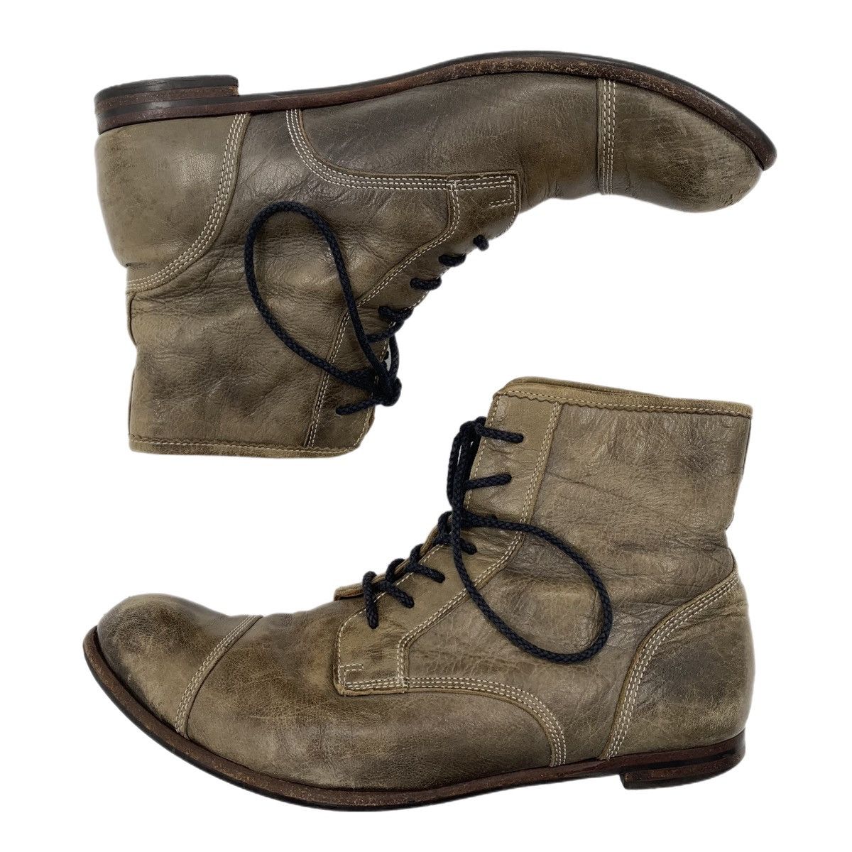 Maison MIHARA YASUHIRO AW 04 Zipped Wrinkle Leather Boots | Grailed