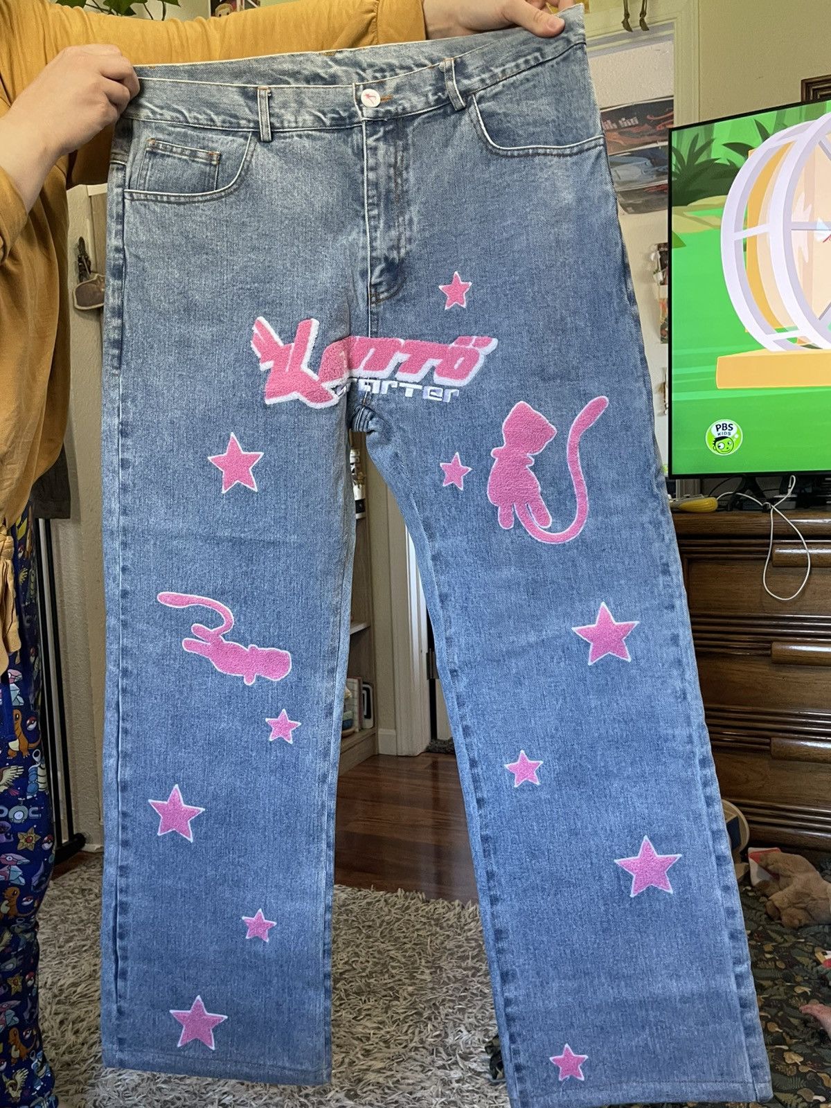 Kanto Starter × Pokemon Kanto starter RARE Mewtwo jeans XL Size US 34 / EU 50 - 1 Thumbnail